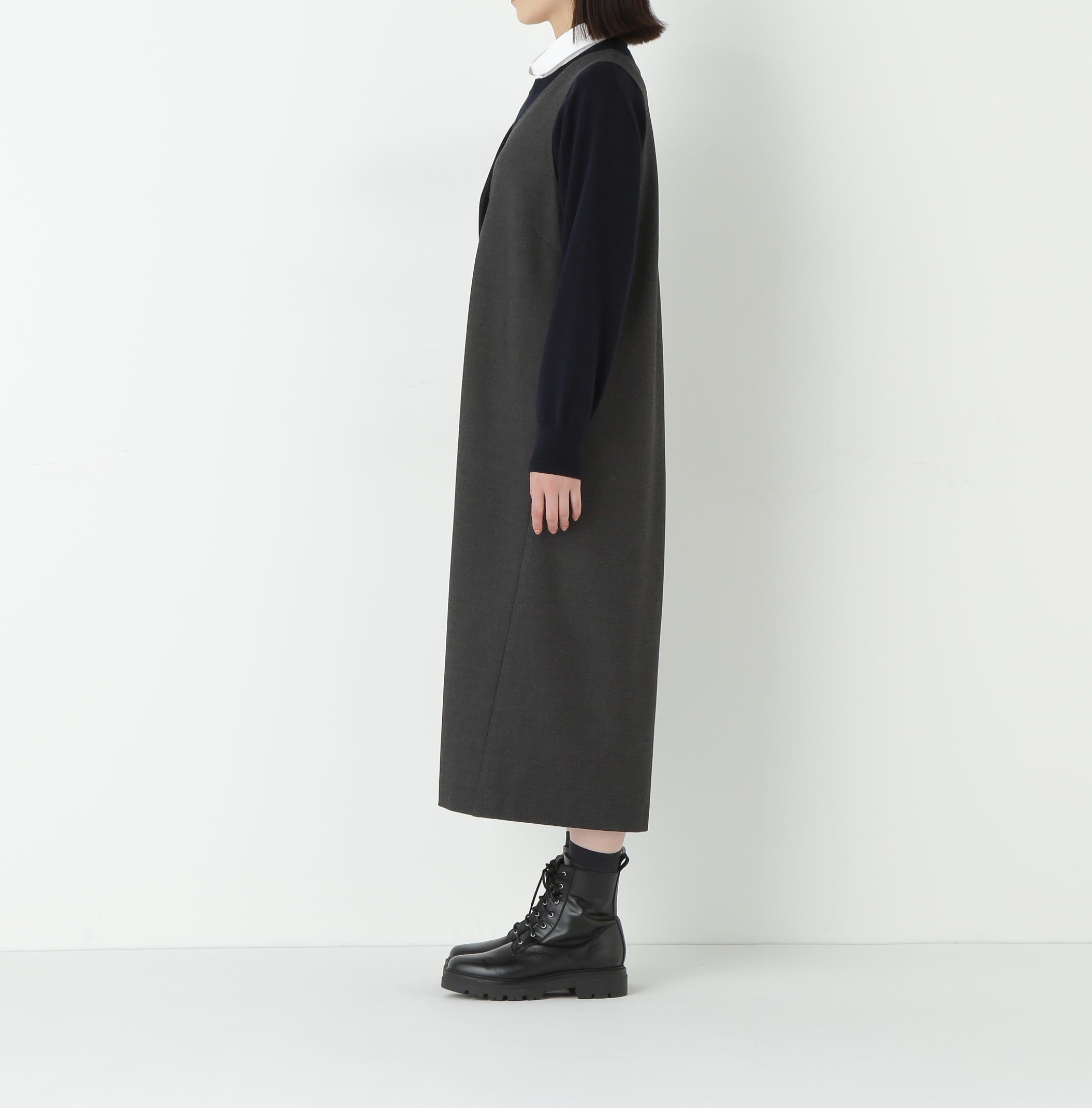 TRストレッチVネックジャンスカ ブラック3