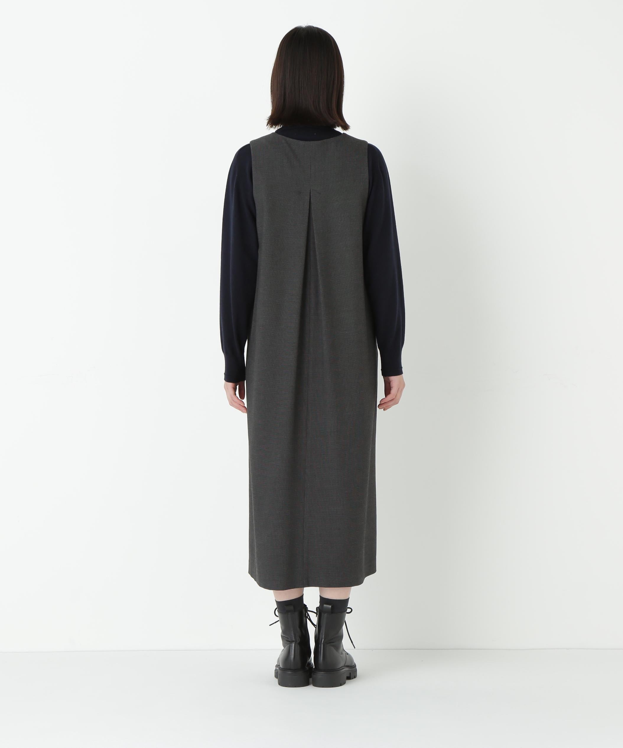 TRストレッチVネックジャンスカ ブラック3