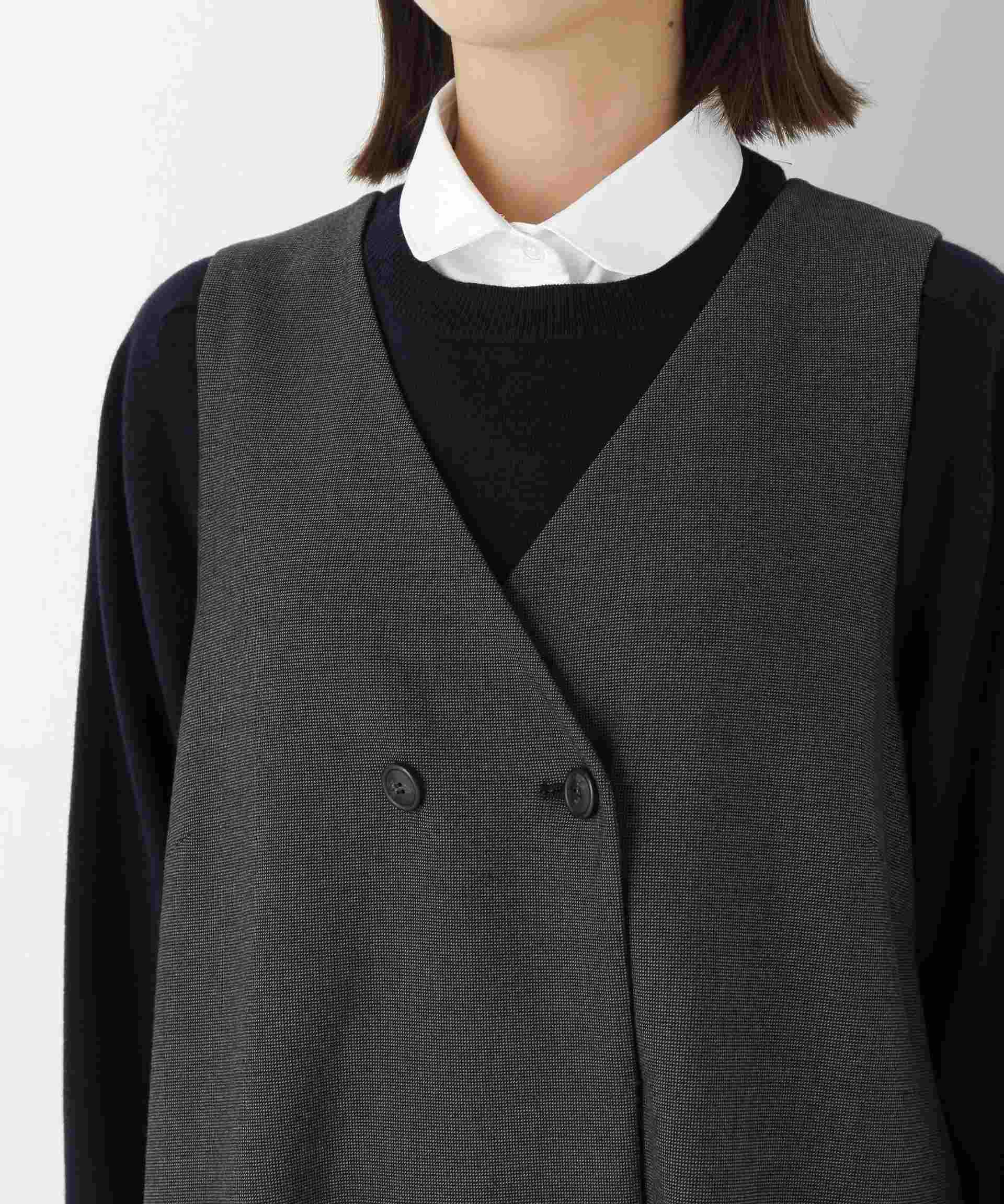 TRストレッチVネックジャンスカ ブラック3