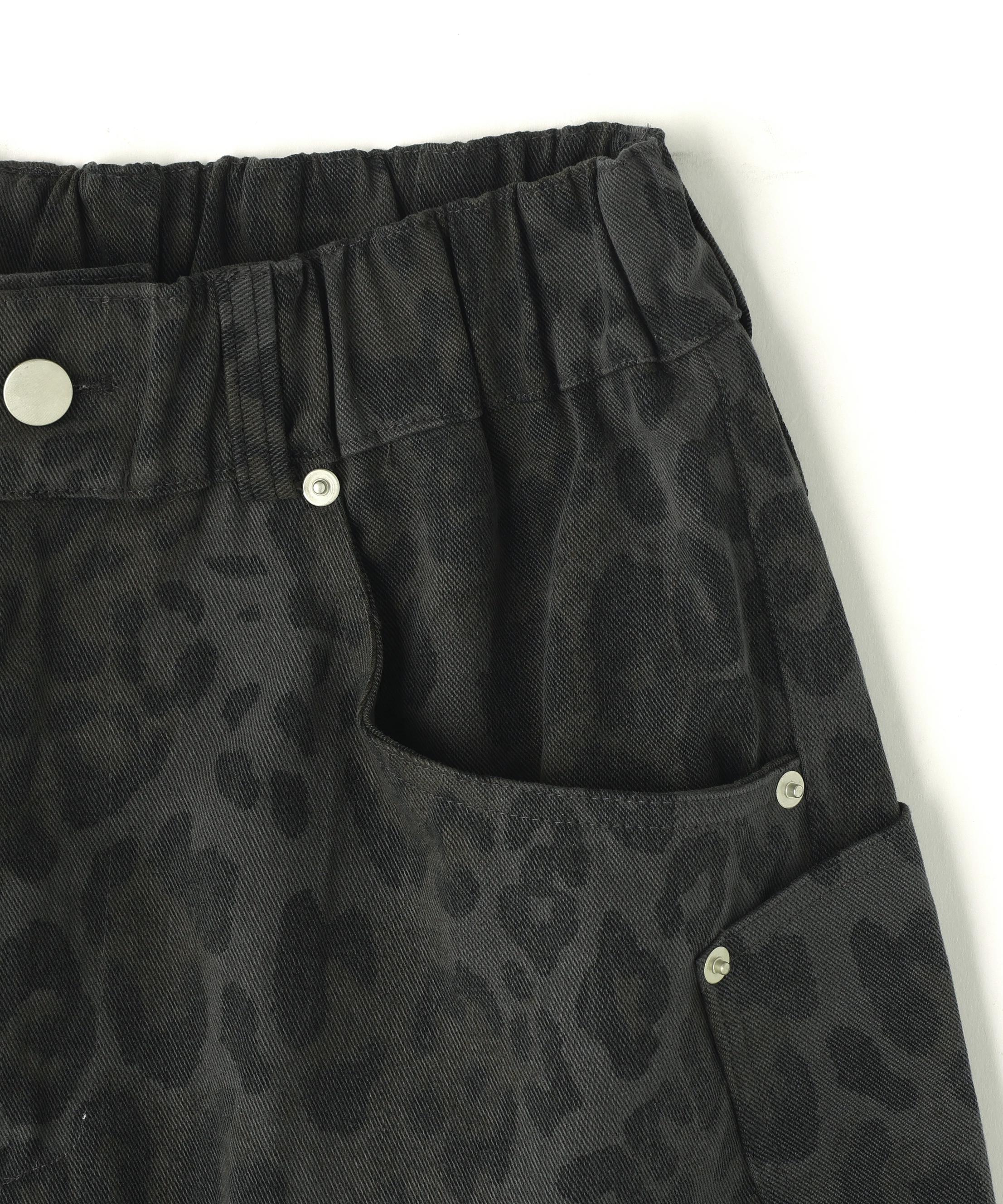 SIS/エスアイエス/Leopard Wide Pants ブラック