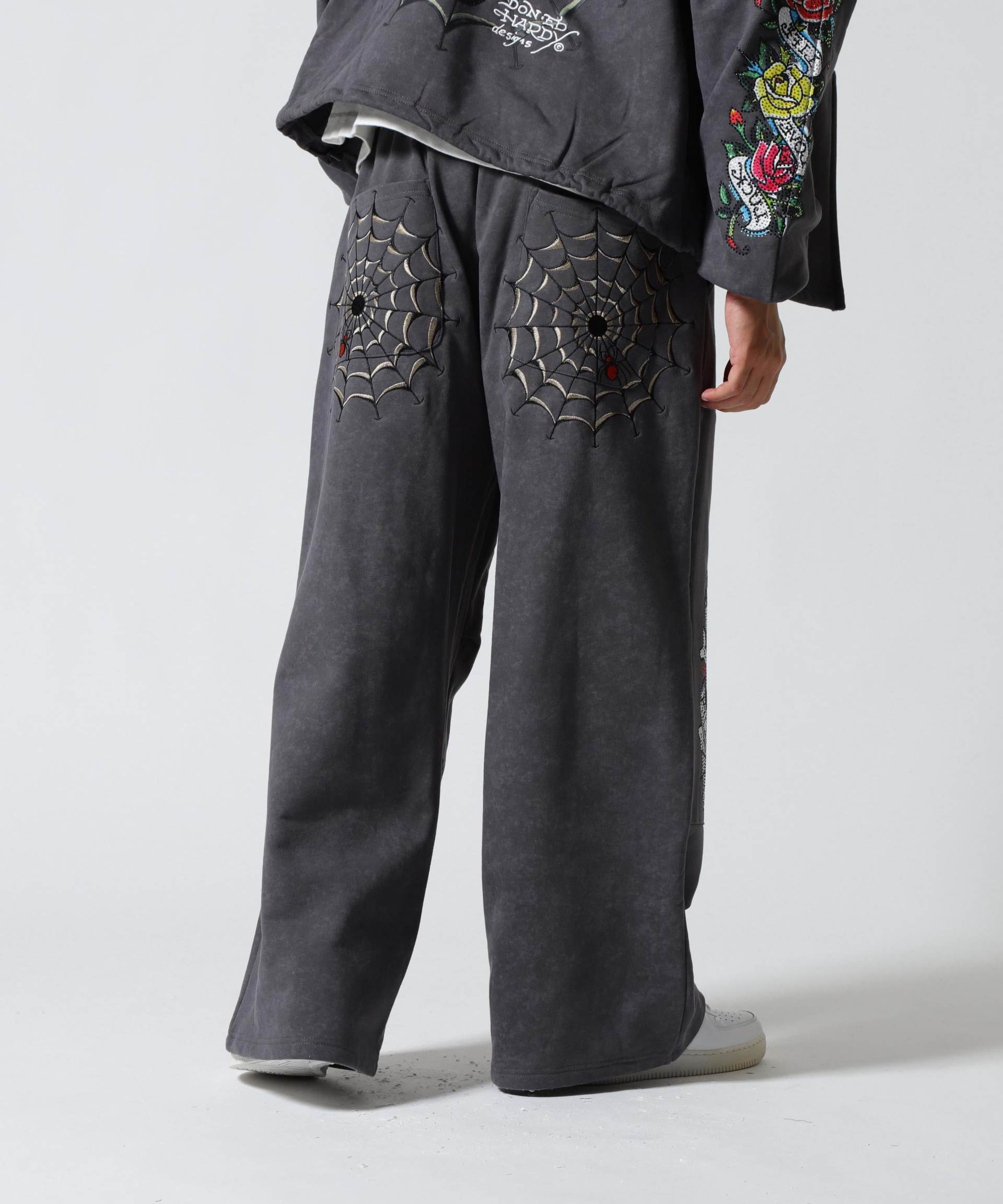 FR(13)NDS × Ed Hardy/フレンズ × エド・ハーディ/コラボ ダブルニースウェットパンツ グレー