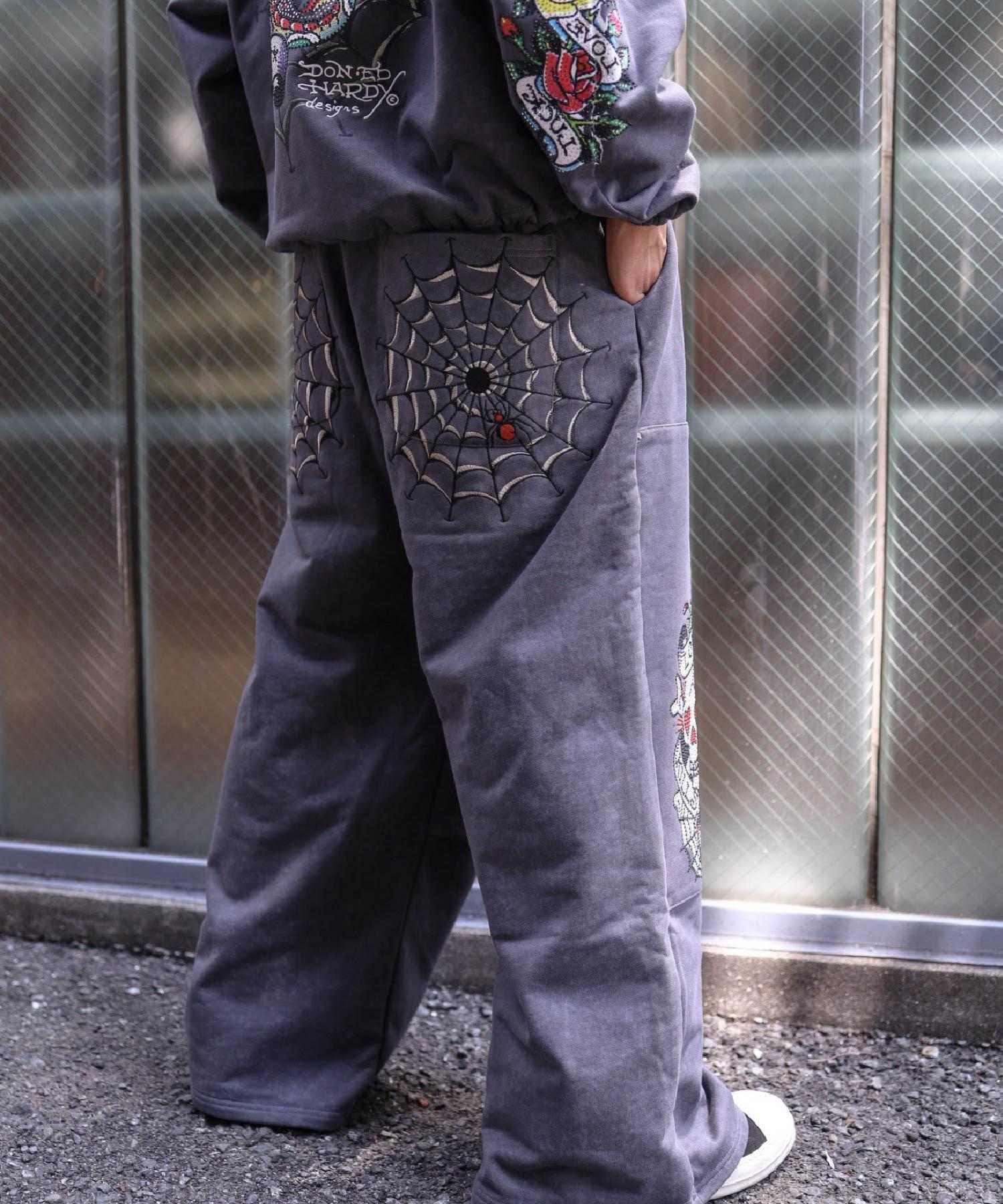 FR(13)NDS × Ed Hardy/フレンズ × エド・ハーディ/コラボ ダブルニースウェットパンツ グレー