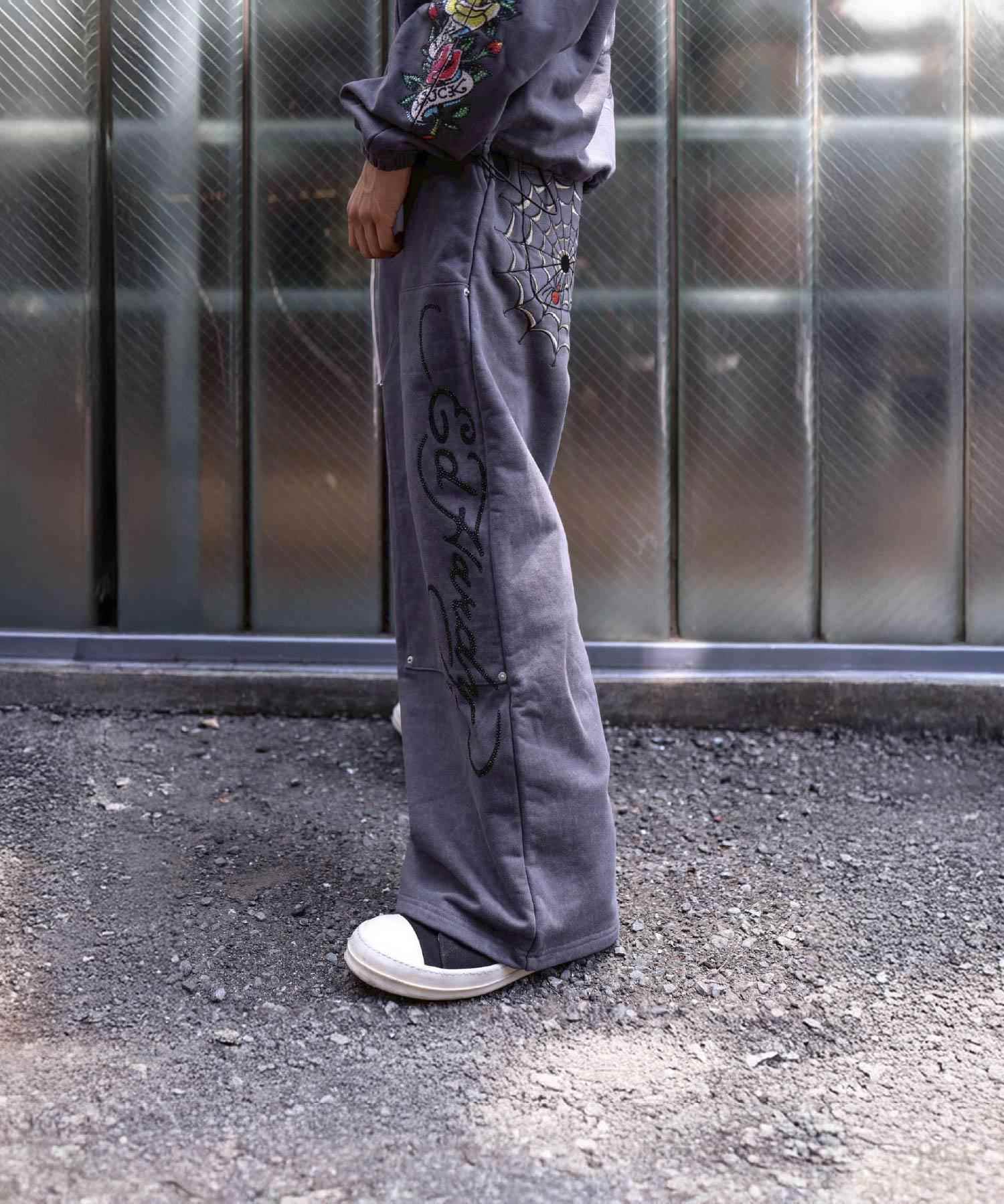 FR(13)NDS × Ed Hardy/フレンズ × エド・ハーディ/コラボ ダブルニースウェットパンツ グレー