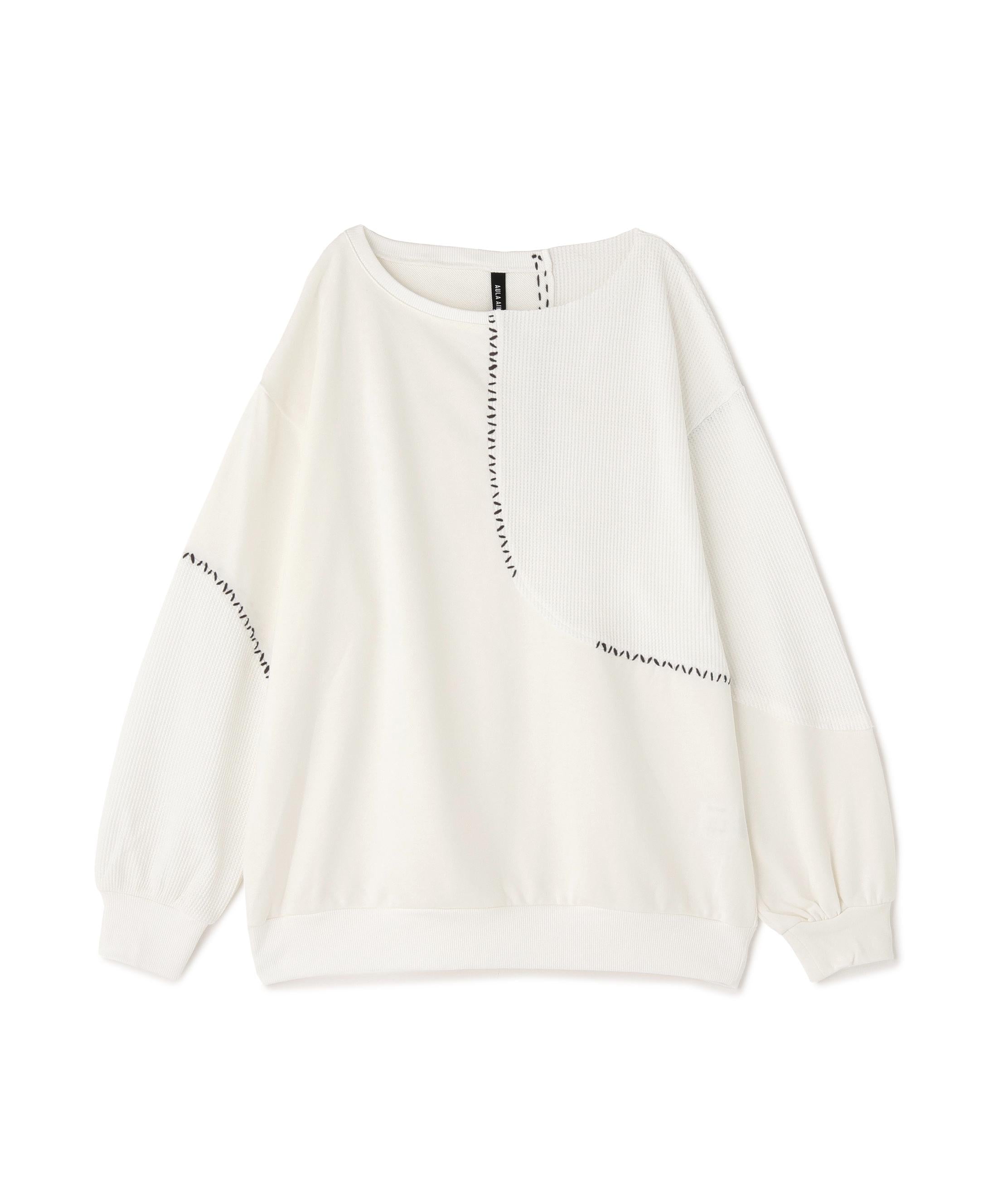 AULA AILA/アウラアイラ/別注ステッチデザインプルオーバー オフホワイト3