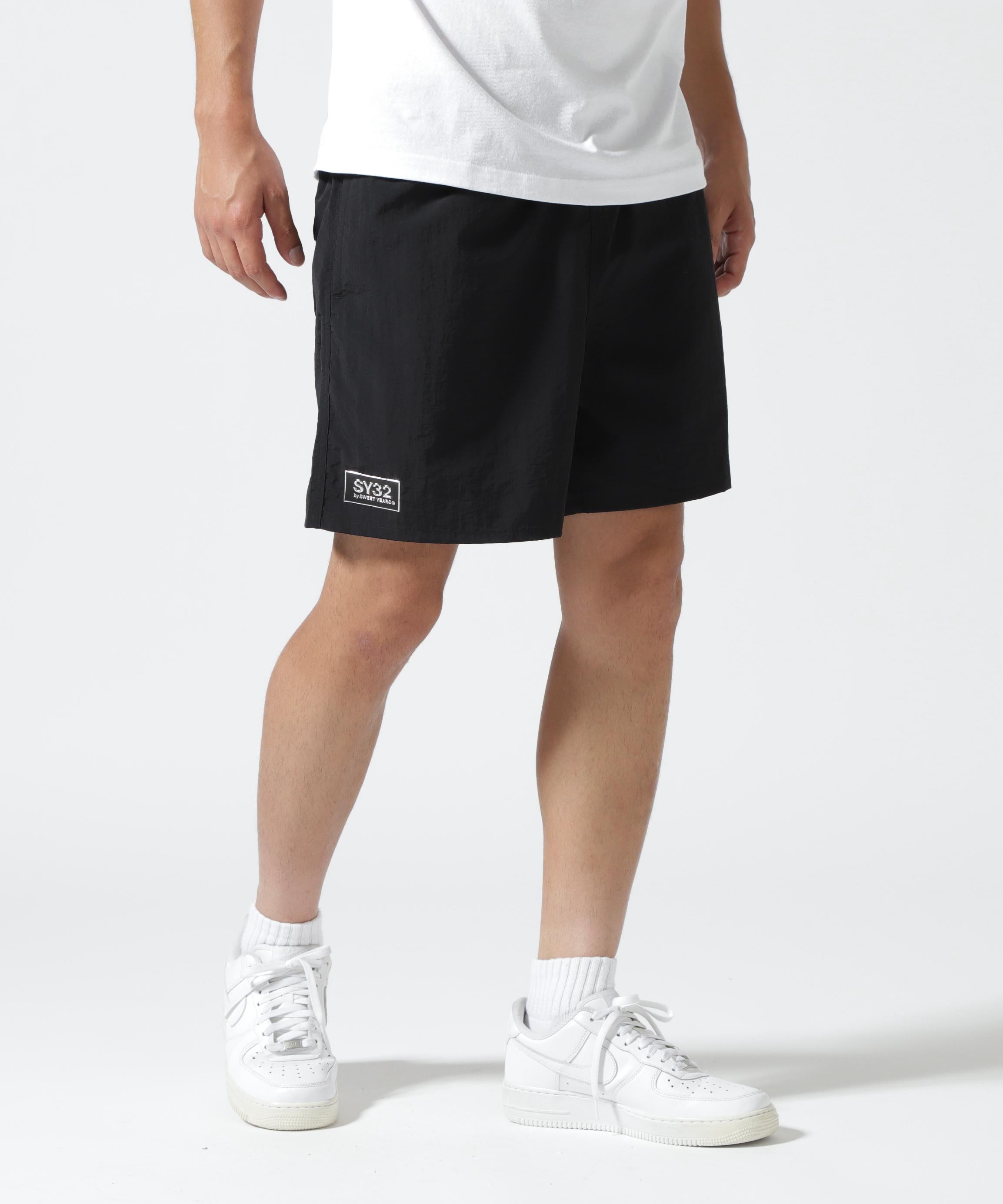 SY32 y SWEET YEA>S/エスワイサーティトゥ バイ スィートイヤーズ/NYLON SHO>T PANTS ブラック