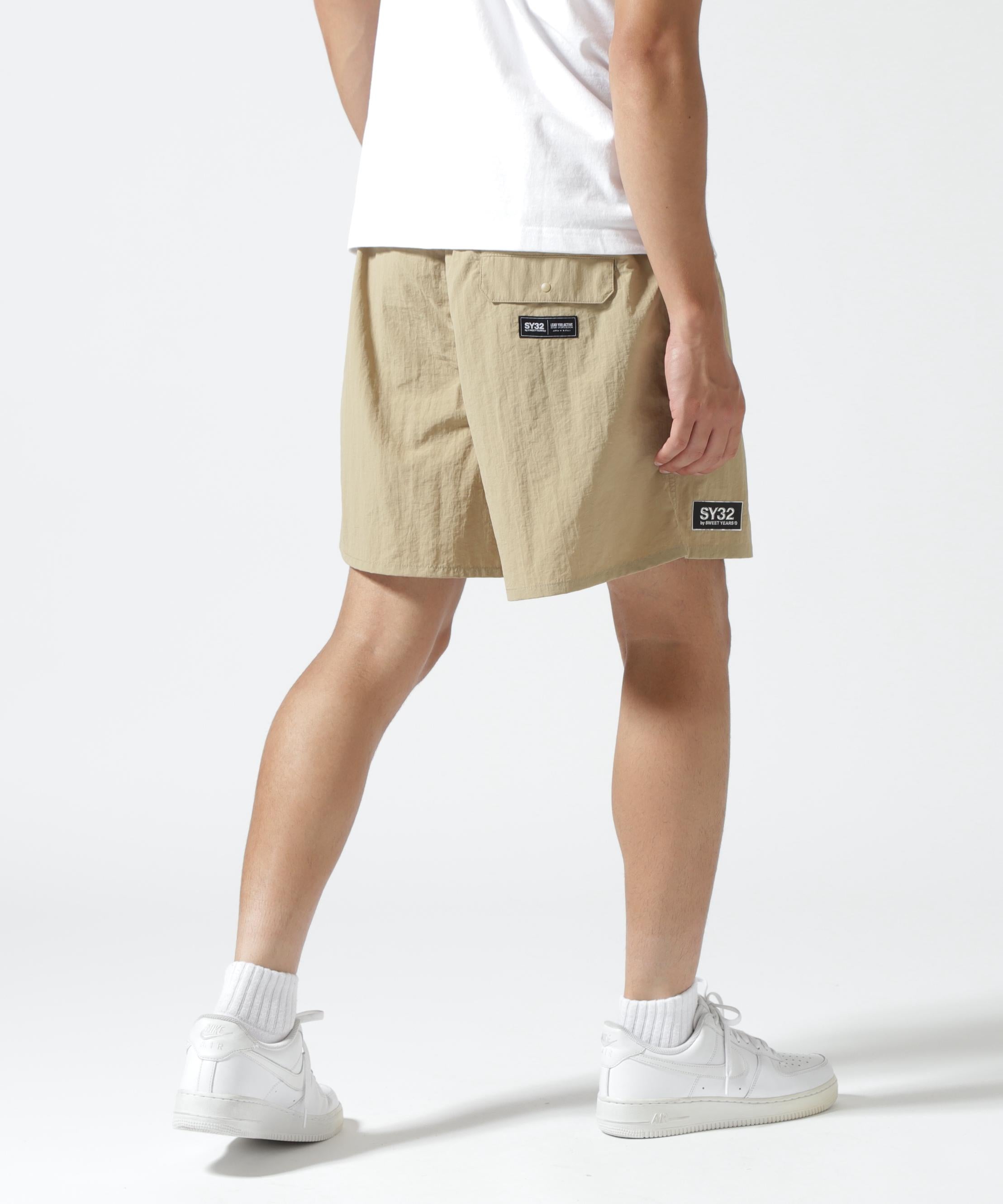 SY32 y SWEET YEA>S/エスワイサーティトゥ バイ スィートイヤーズ/NYLON SHO>T PANTS ベージュ