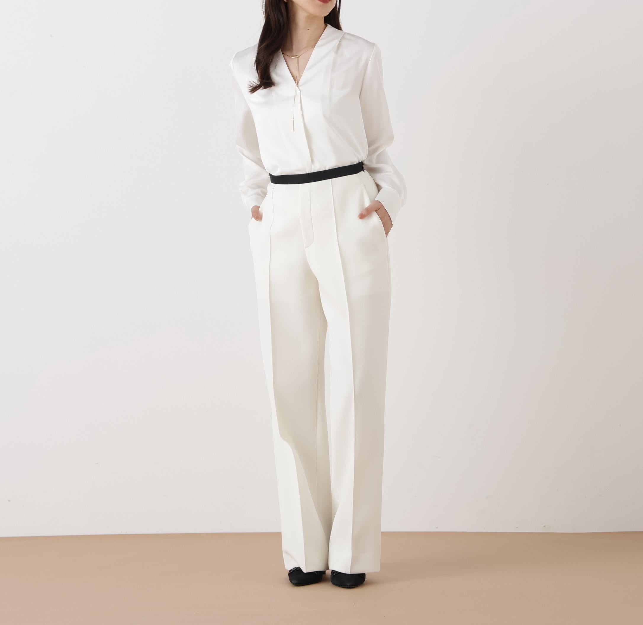 ◆ピンタックダンボールパンツ エクリュ1