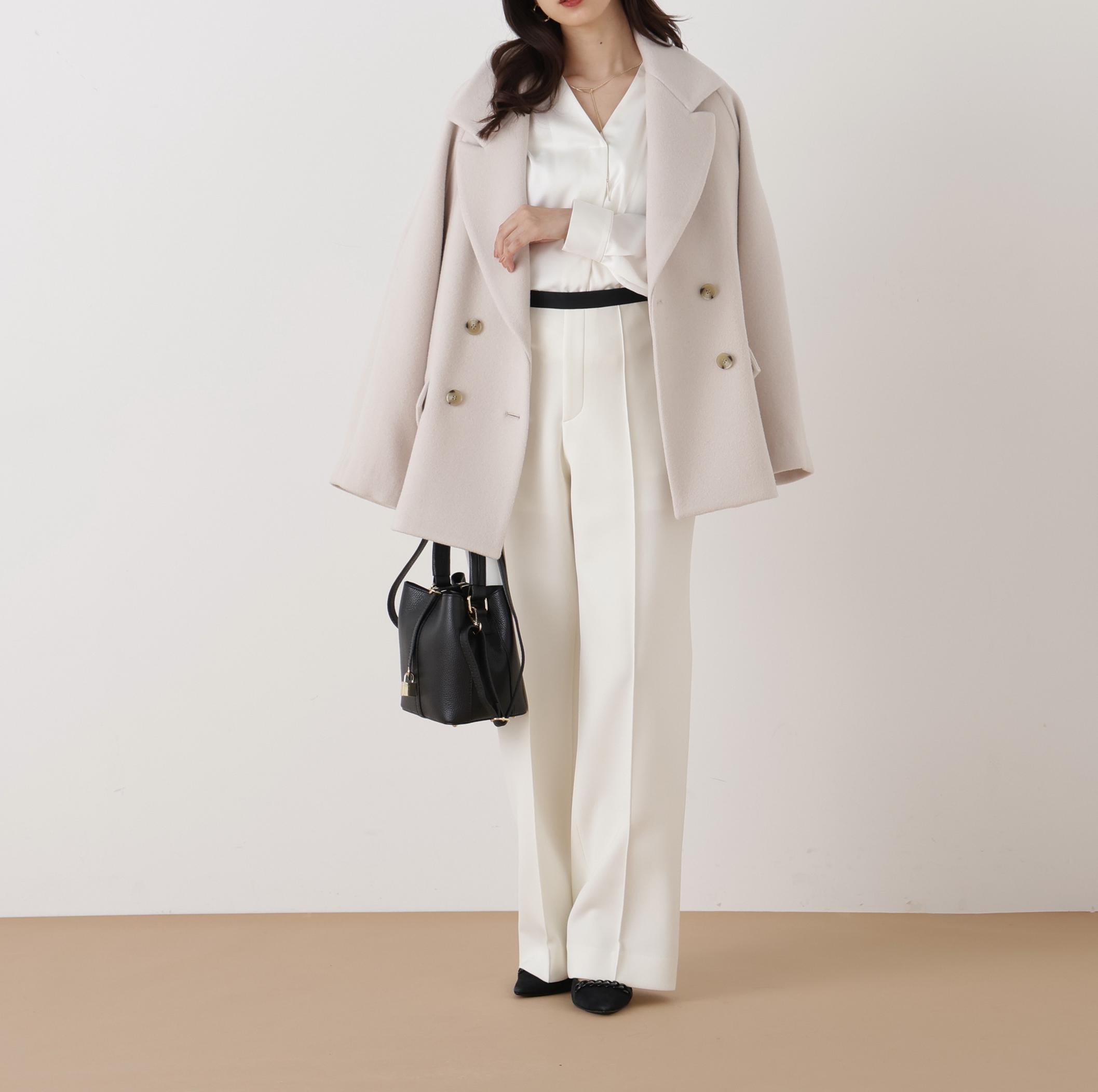 ◆ピンタックダンボールパンツ エクリュ1