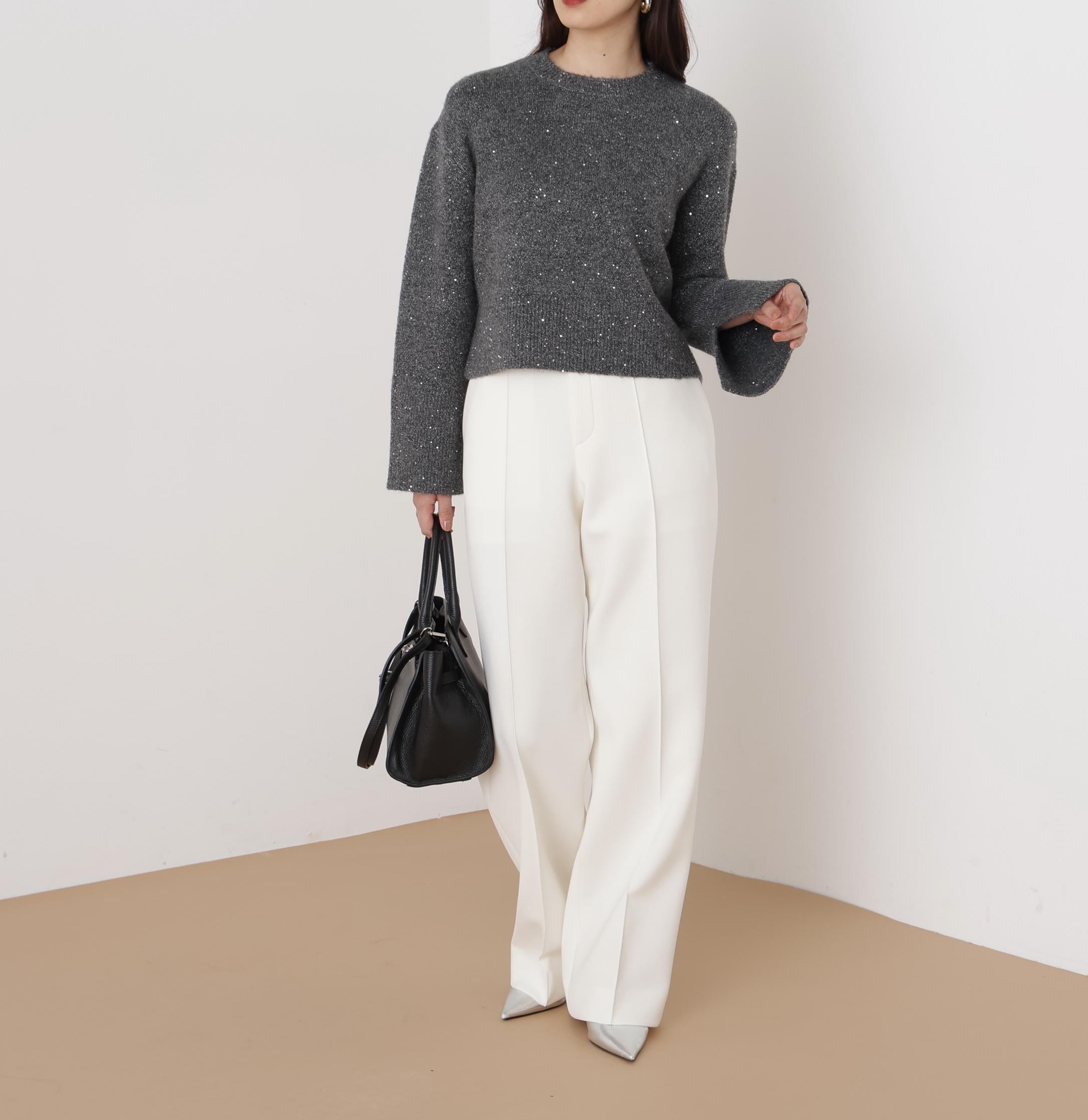 ◆ピンタックダンボールパンツ エクリュ1