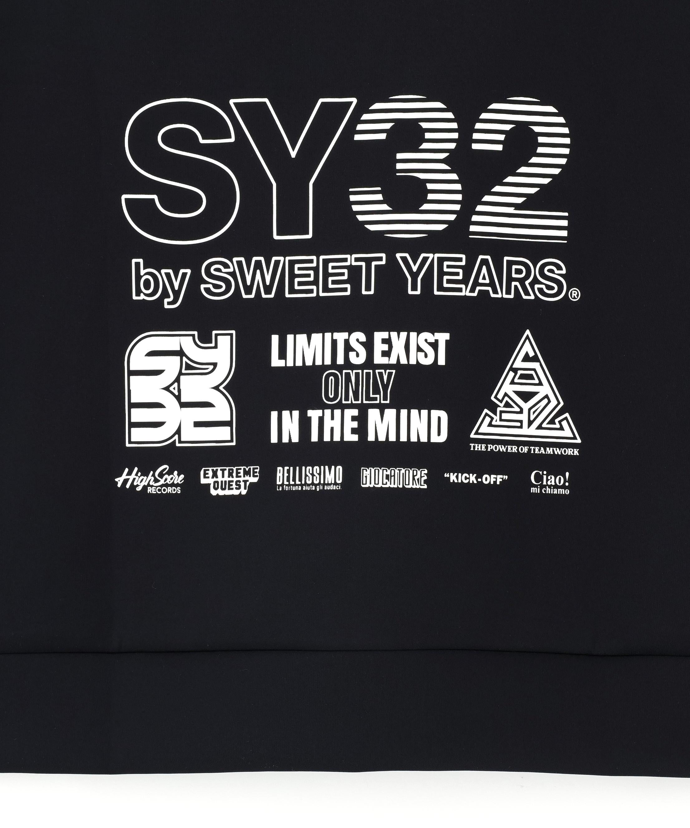 SY32 by SWEET YEARS /エスワイサーティトゥ バイ スィートイヤーズ/DOUBLE KNIT MULTI LOGO ZIP ブラック