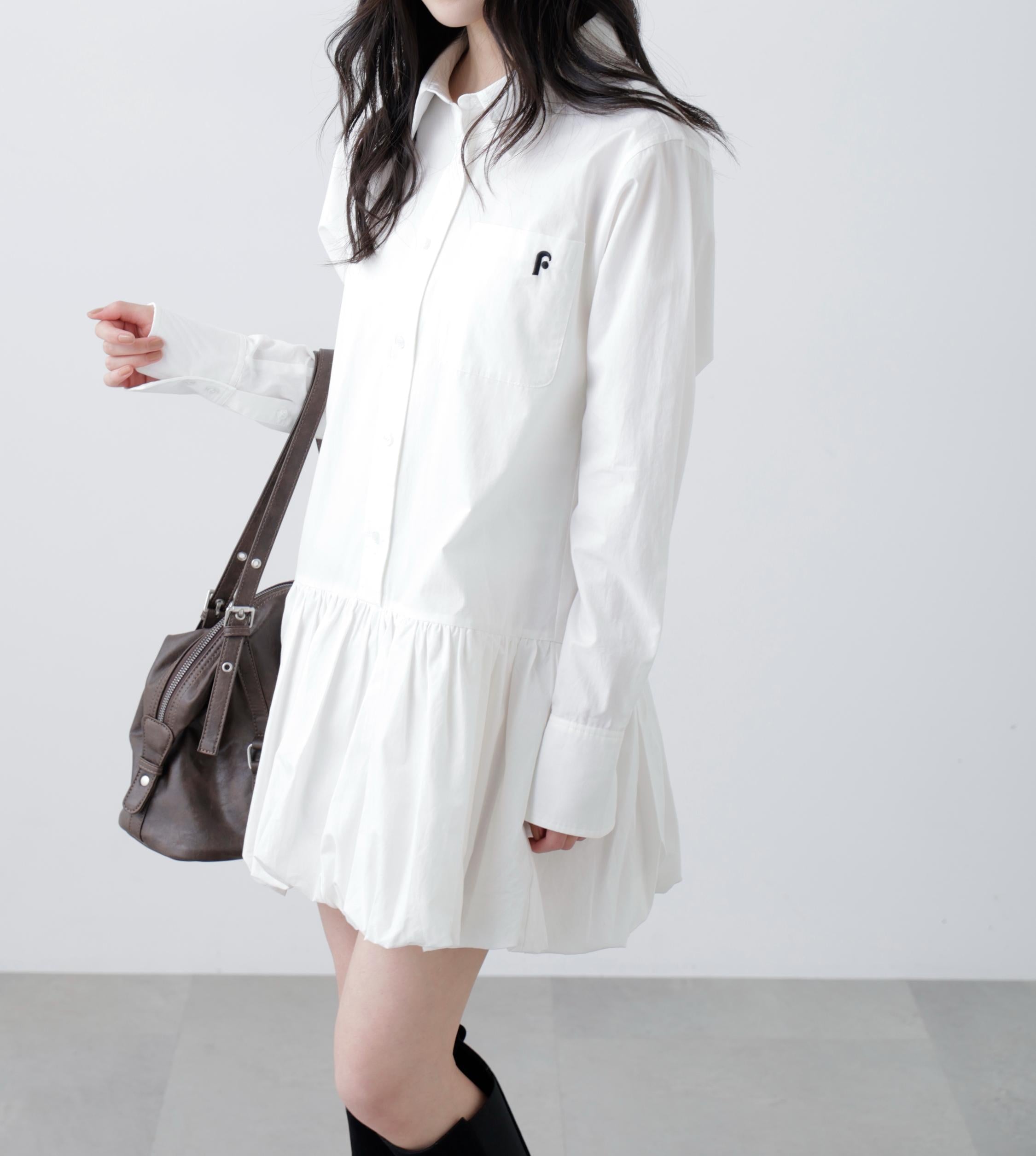 バルーンシャツミニワンピース オフ