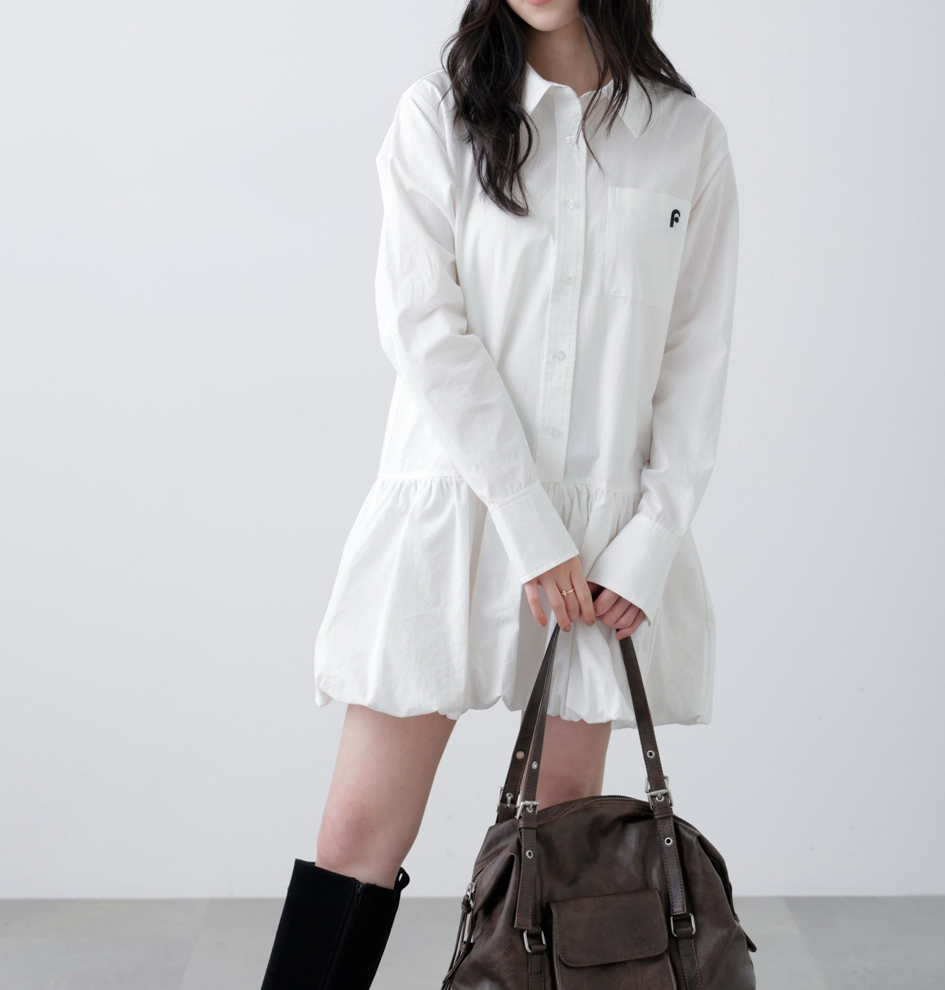 バルーンシャツミニワンピース オフ