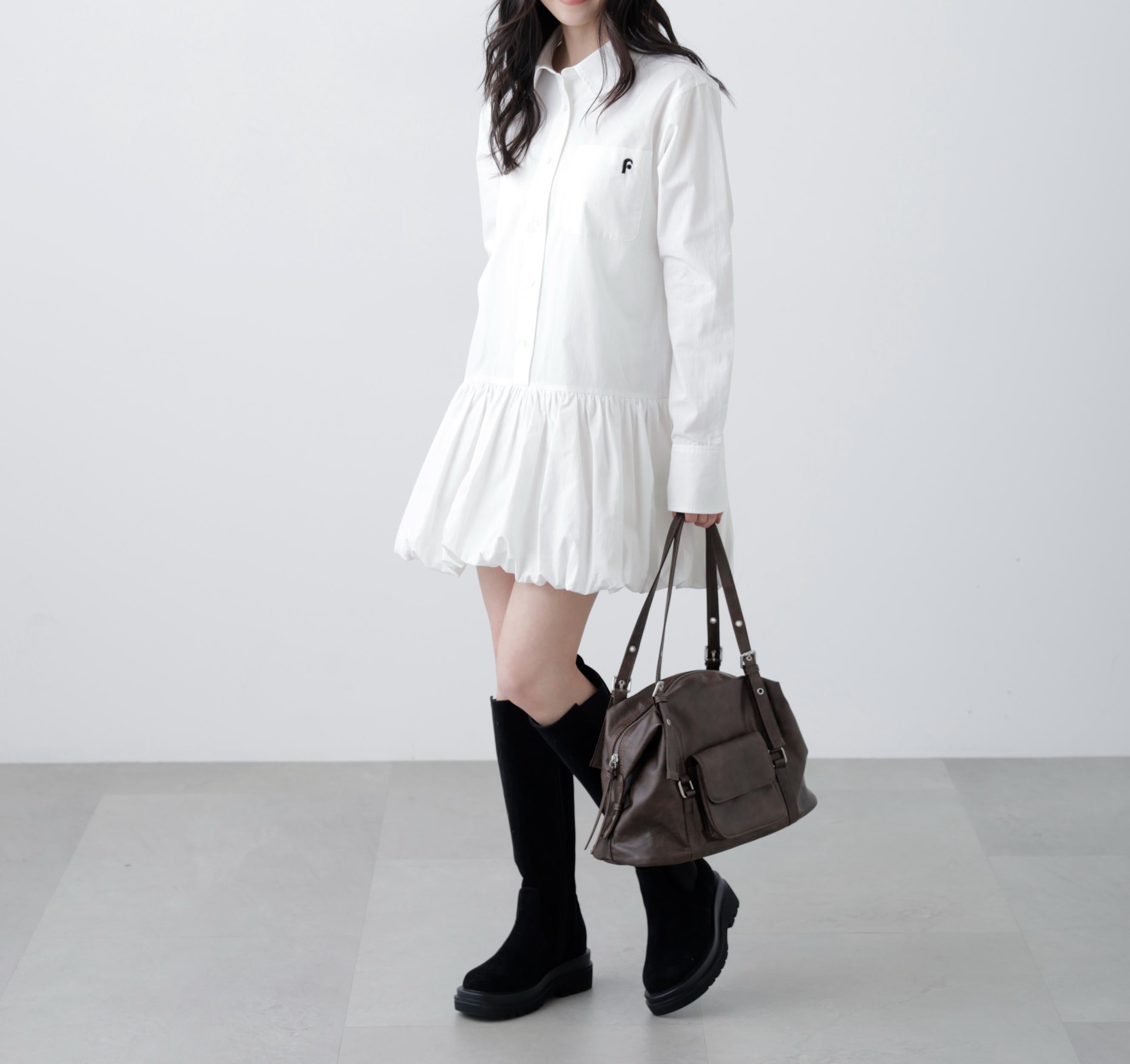 バルーンシャツミニワンピース オフ