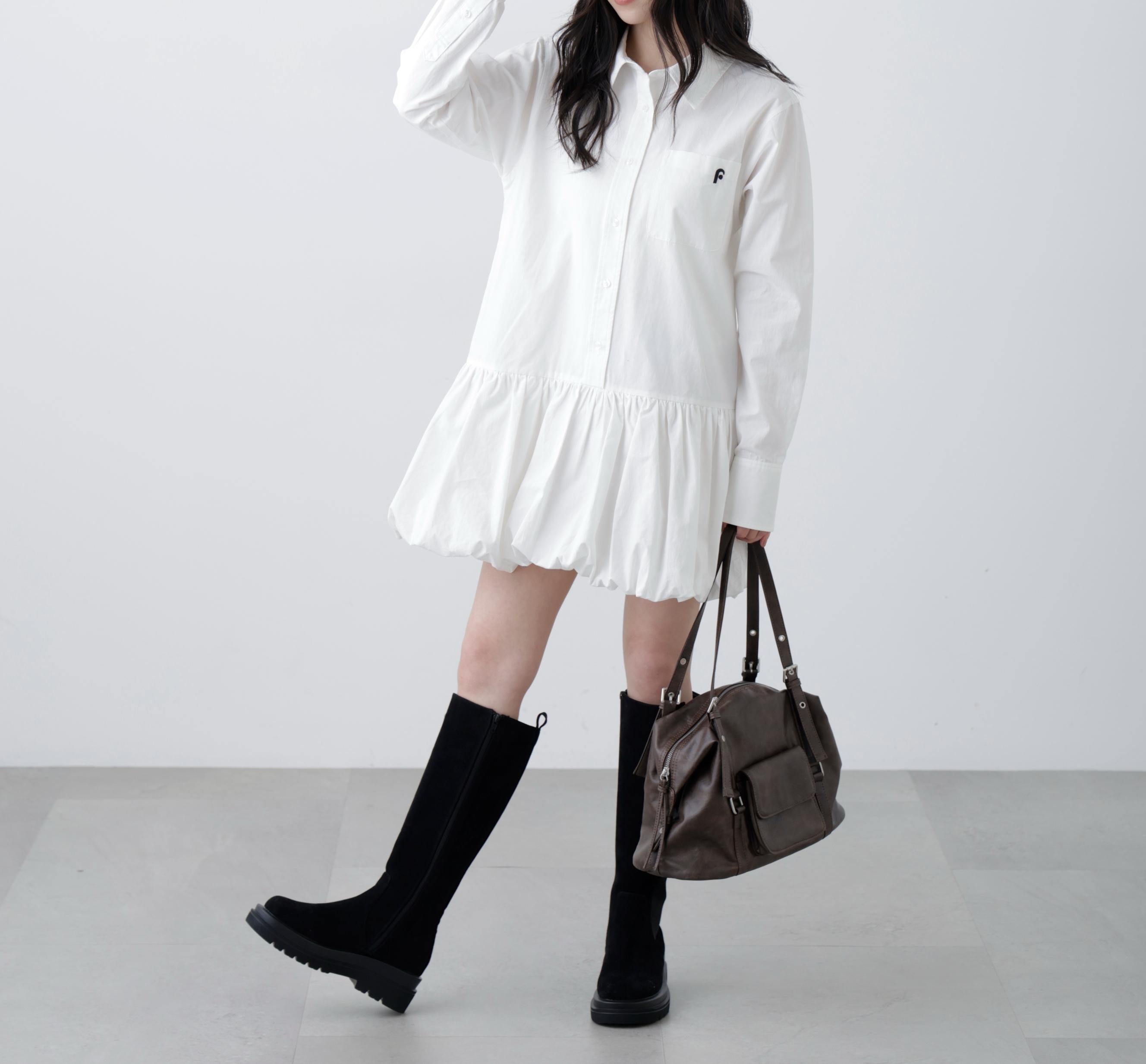 バルーンシャツミニワンピース オフ