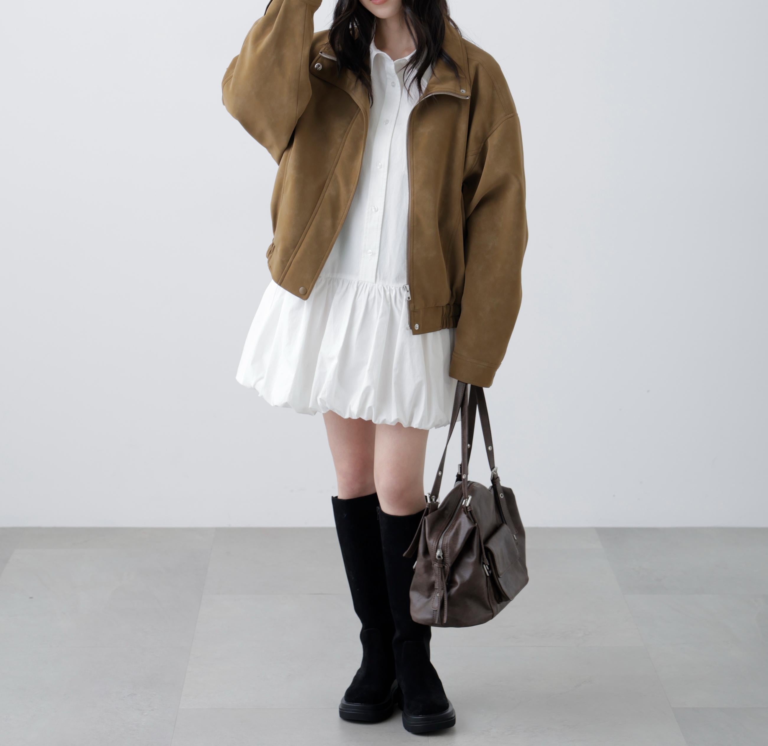 バルーンシャツミニワンピース オフ