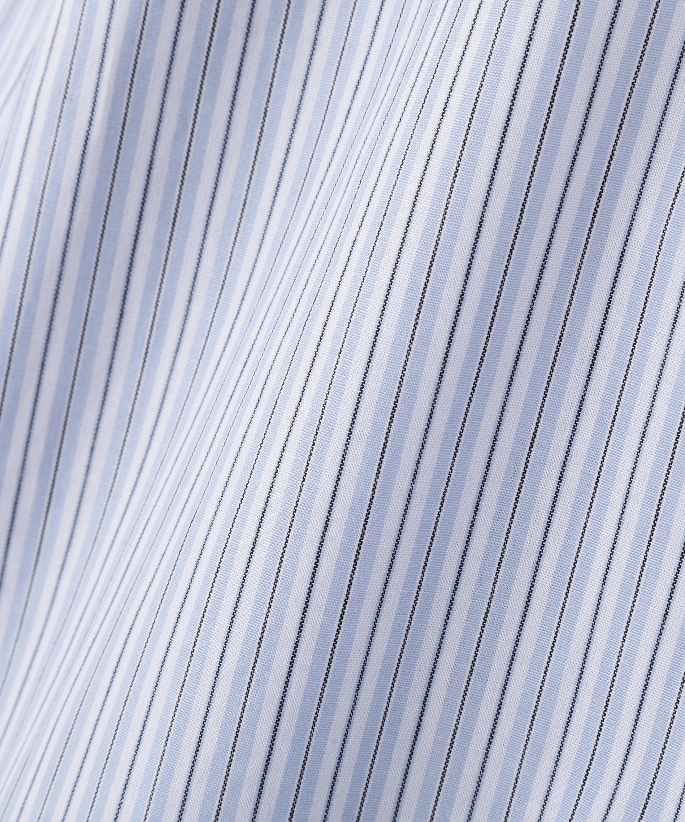 バルーンシャツミニワンピース ブルーストライプ1