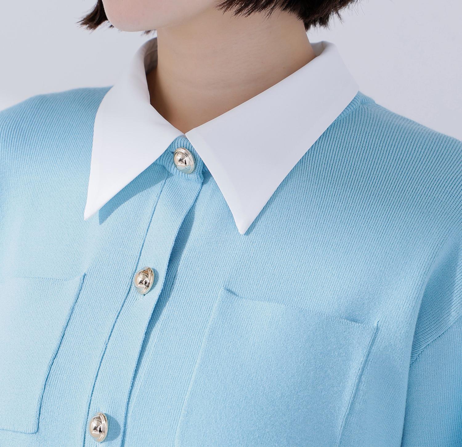 2wayカラーニットカーディガン ライトブルー