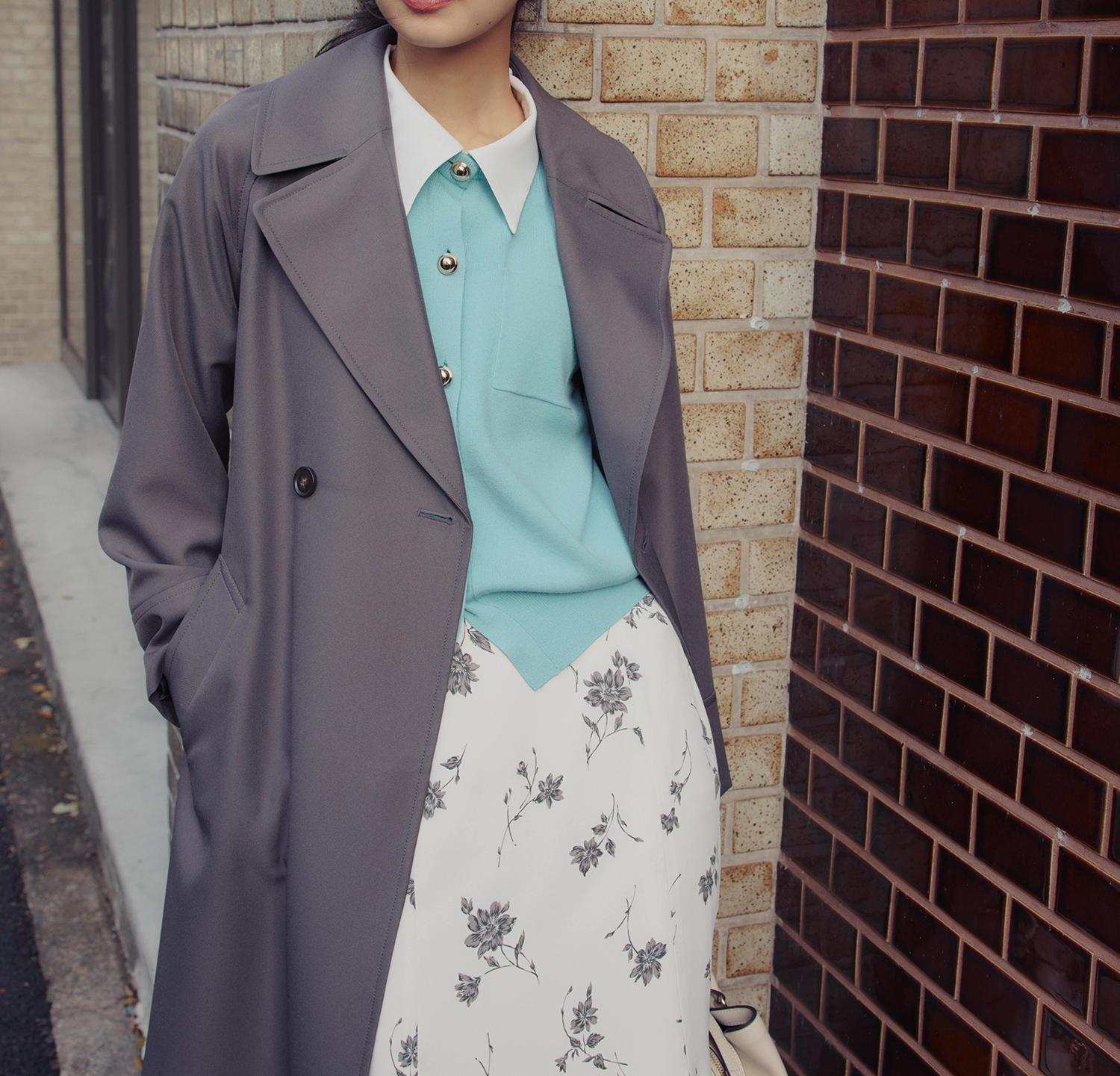 2wayカラーニットカーディガン ライトブルー