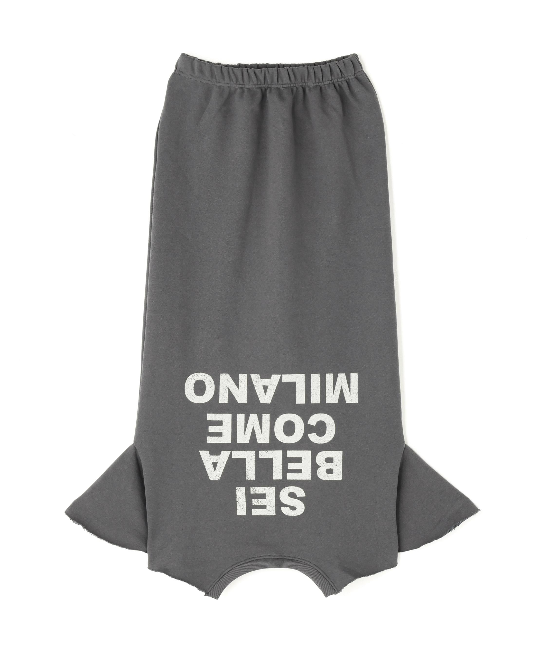 MITSUKI/ミツキ/ロゴ入りリメイク風スカート グレー