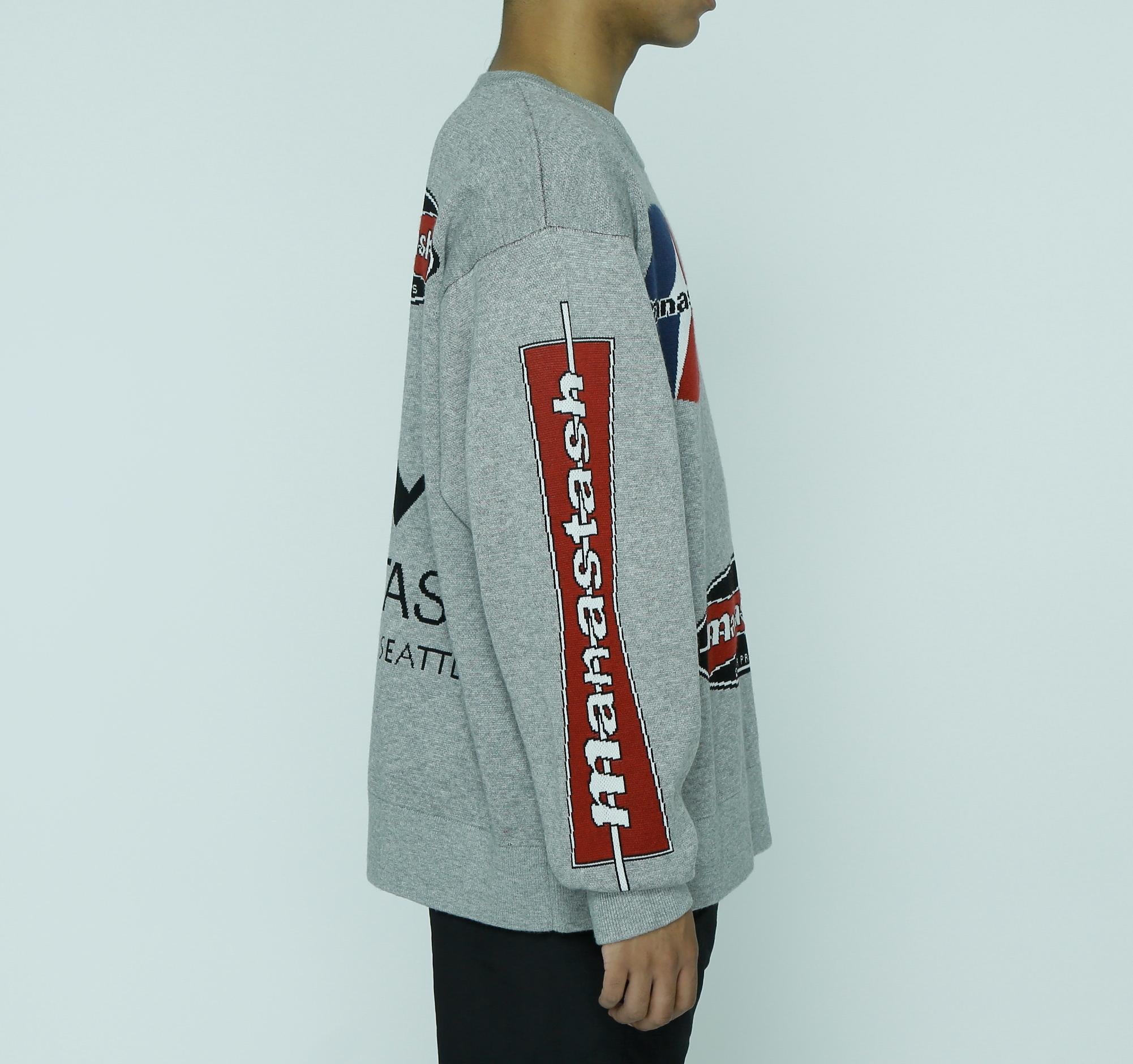 MANASTASH/MULTI CLASSIC LOGO CREWNECK KNIT グレー