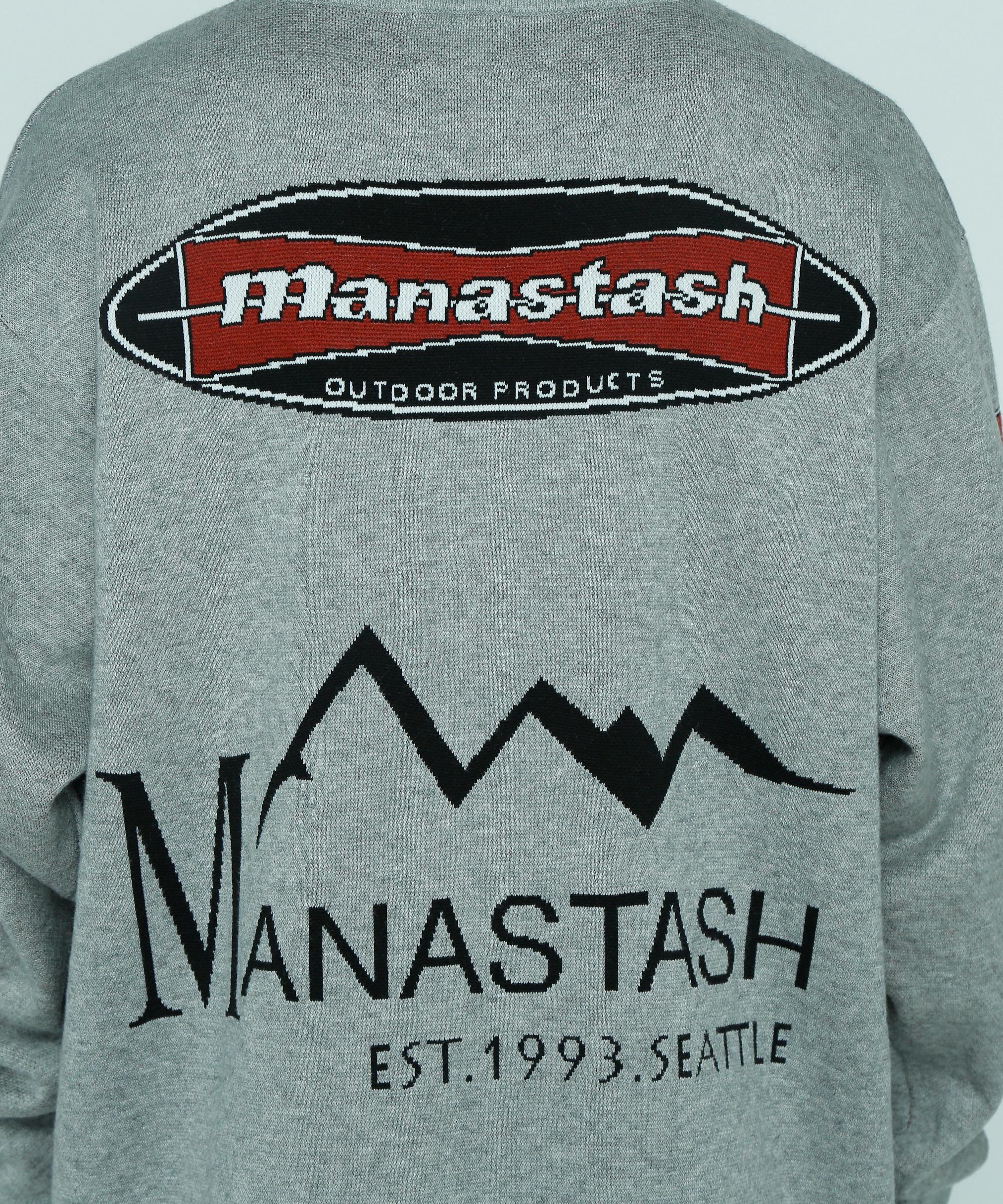 MANASTASH/MULTI CLASSIC LOGO CREWNECK KNIT グレー