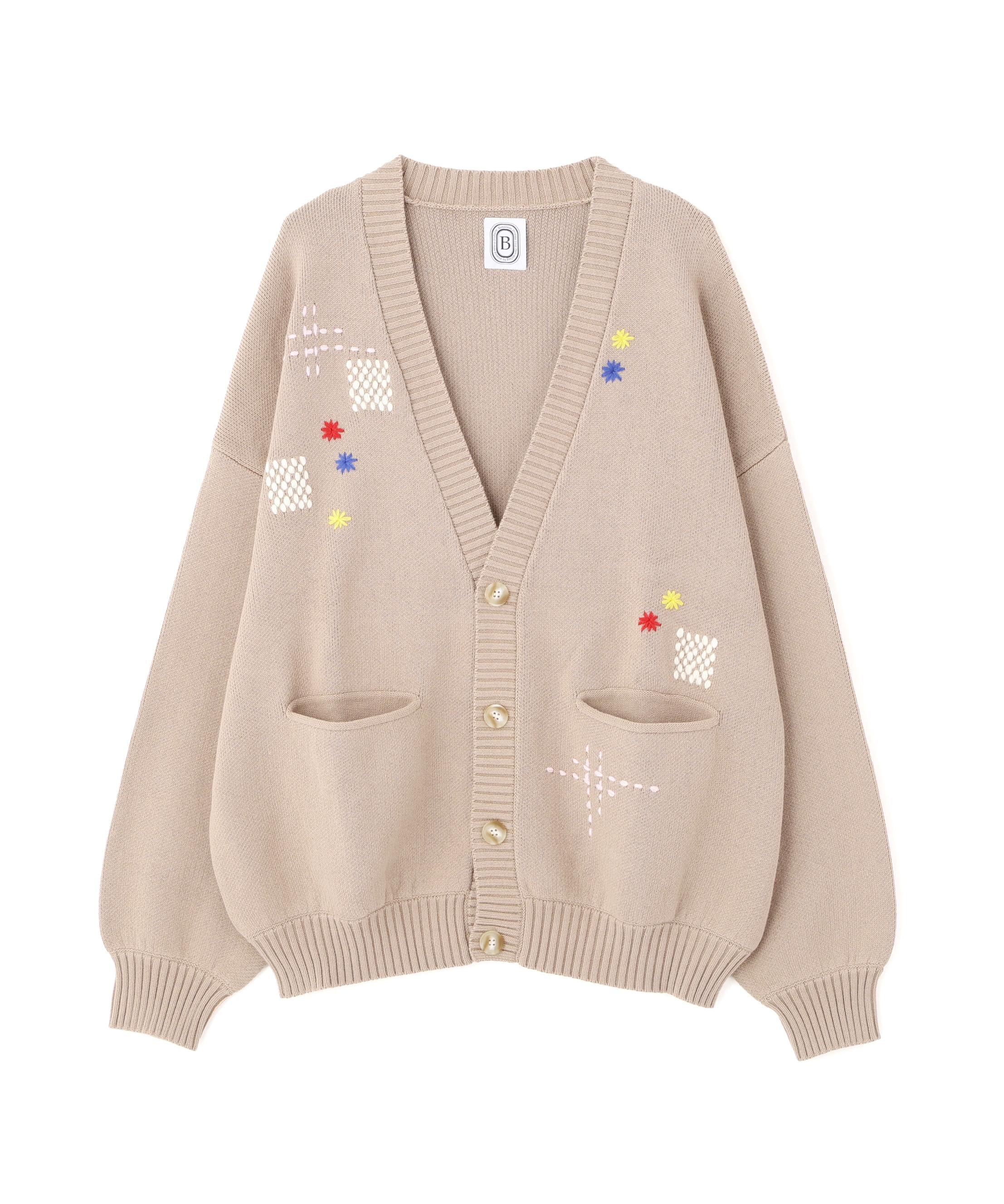 B omnivore/ビーオムニボー HAND STITCH CARDIGAN ハンドステッチカーディガン ベージュ