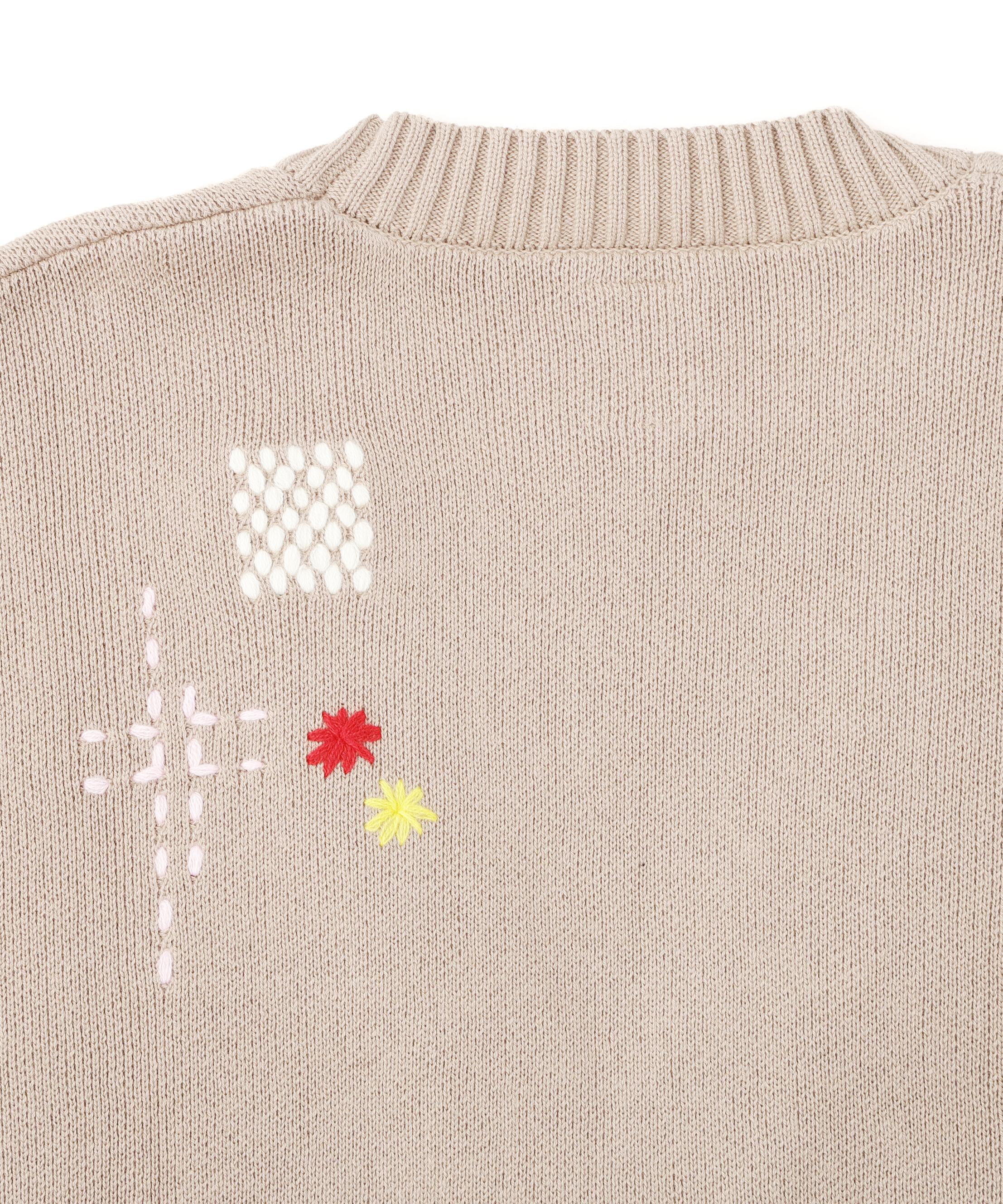 B omnivore/ビーオムニボー HAND STITCH CARDIGAN ハンドステッチカーディガン ベージュ