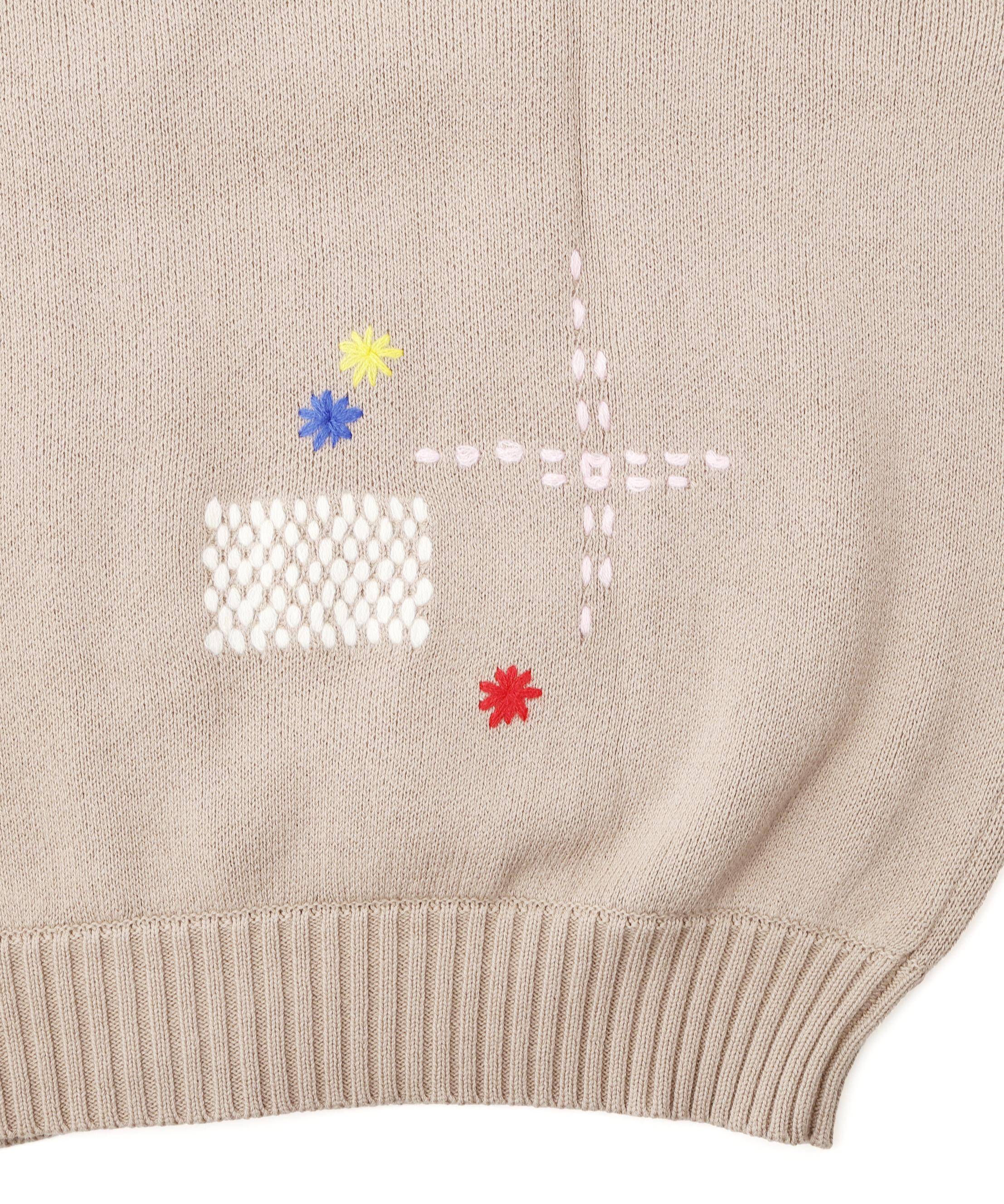 B omnivore/ビーオムニボー HAND STITCH CARDIGAN ハンドステッチカーディガン ベージュ