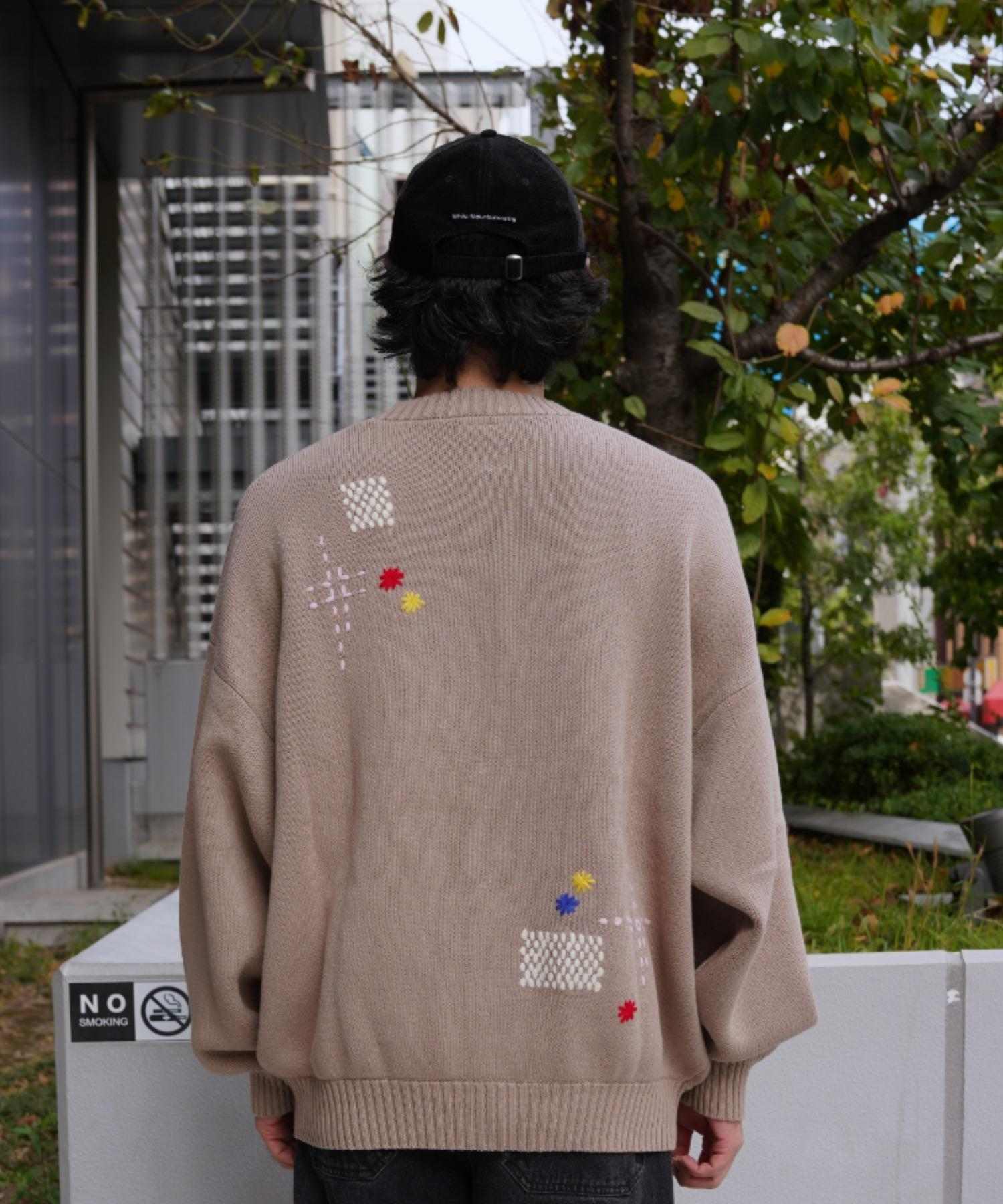B omnivore/ビーオムニボー HAND STITCH CARDIGAN ハンドステッチカーディガン ベージュ