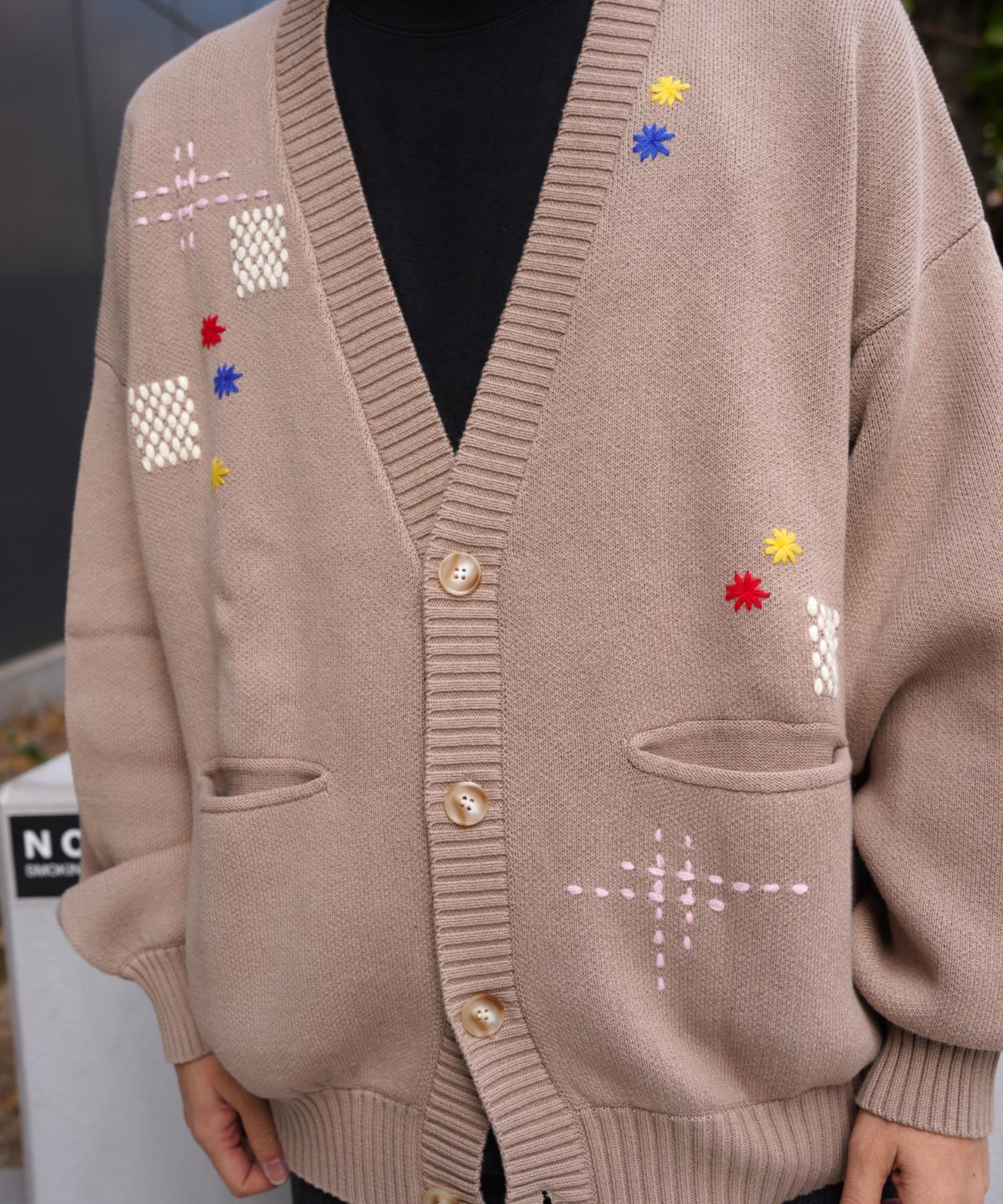 B omnivore/ビーオムニボー HAND STITCH CARDIGAN ハンドステッチカーディガン ベージュ
