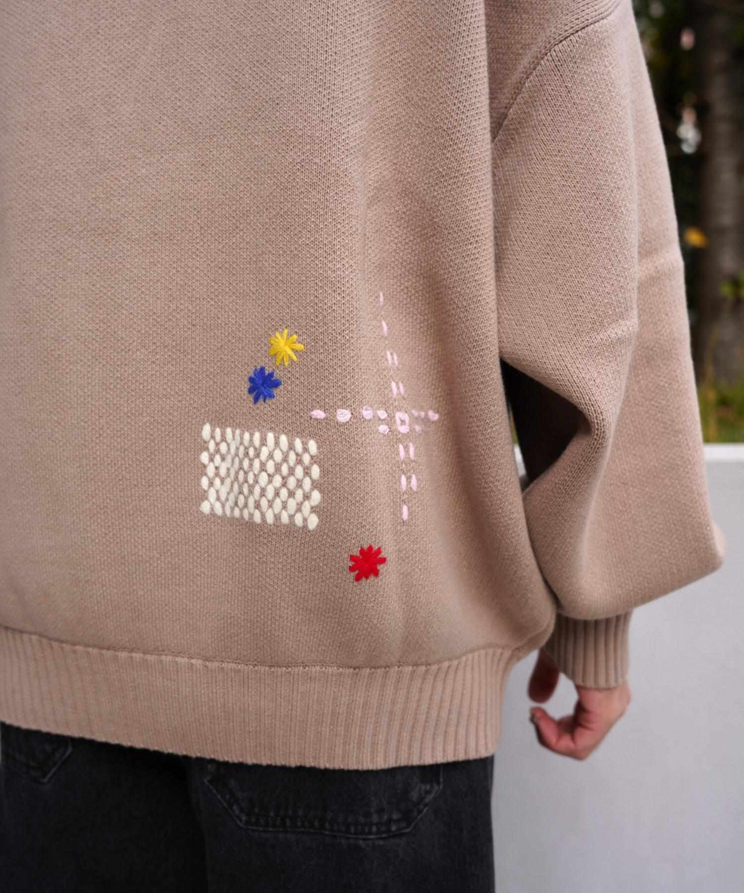 B omnivore/ビーオムニボー HAND STITCH CARDIGAN ハンドステッチカーディガン ベージュ