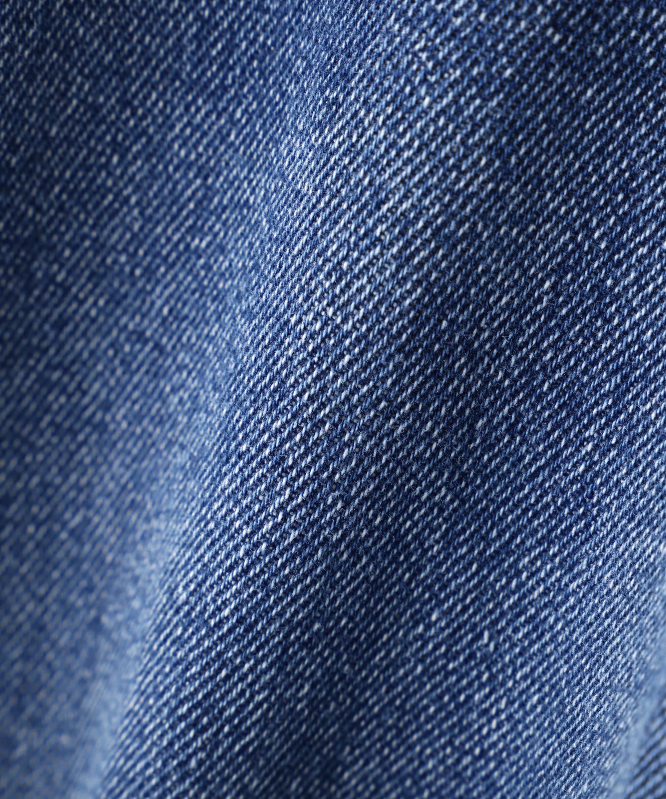 サイドポケットコクーンデニムパンツ ライトインディゴオーバーダイ1