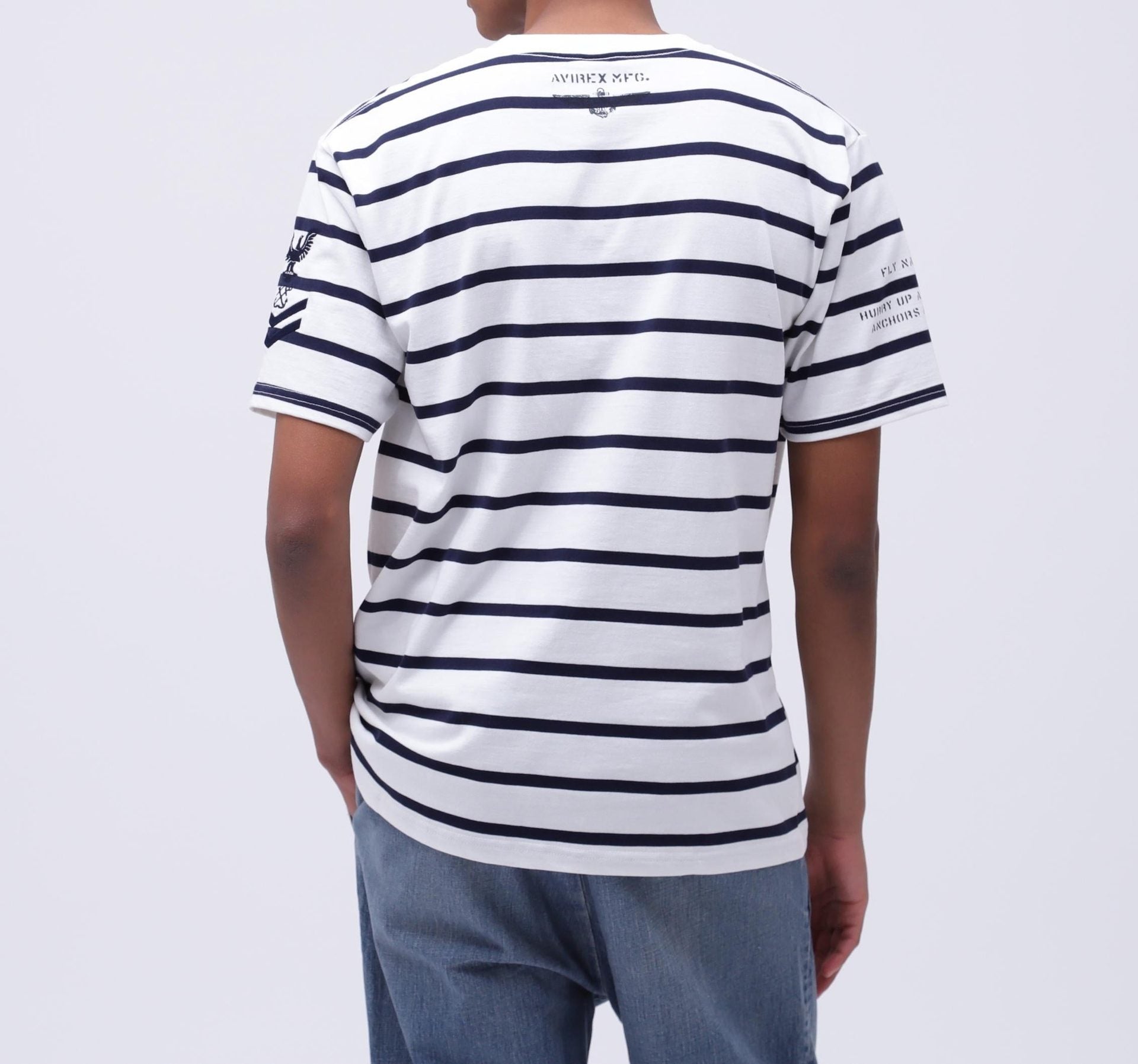 NAVAL POCKET S/S T-SHI>T / ネイバル ポケット 半袖 Tシャツ / AVI>EX / アヴィレックス ネイビーボーダー2