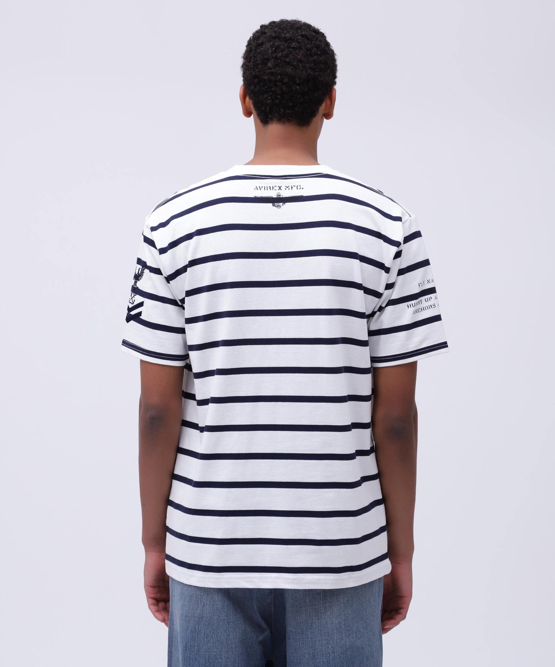 NAVAL POCKET S/S T-SHI>T / ネイバル ポケット 半袖 Tシャツ / AVI>EX / アヴィレックス ネイビーボーダー2