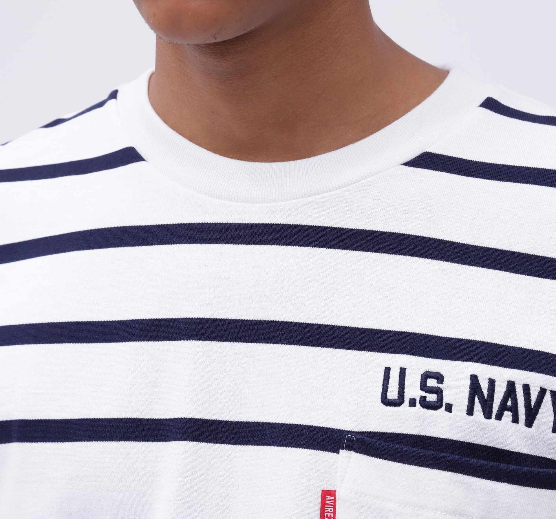 NAVAL POCKET S/S T-SHI>T / ネイバル ポケット 半袖 Tシャツ / AVI>EX / アヴィレックス ネイビーボーダー2