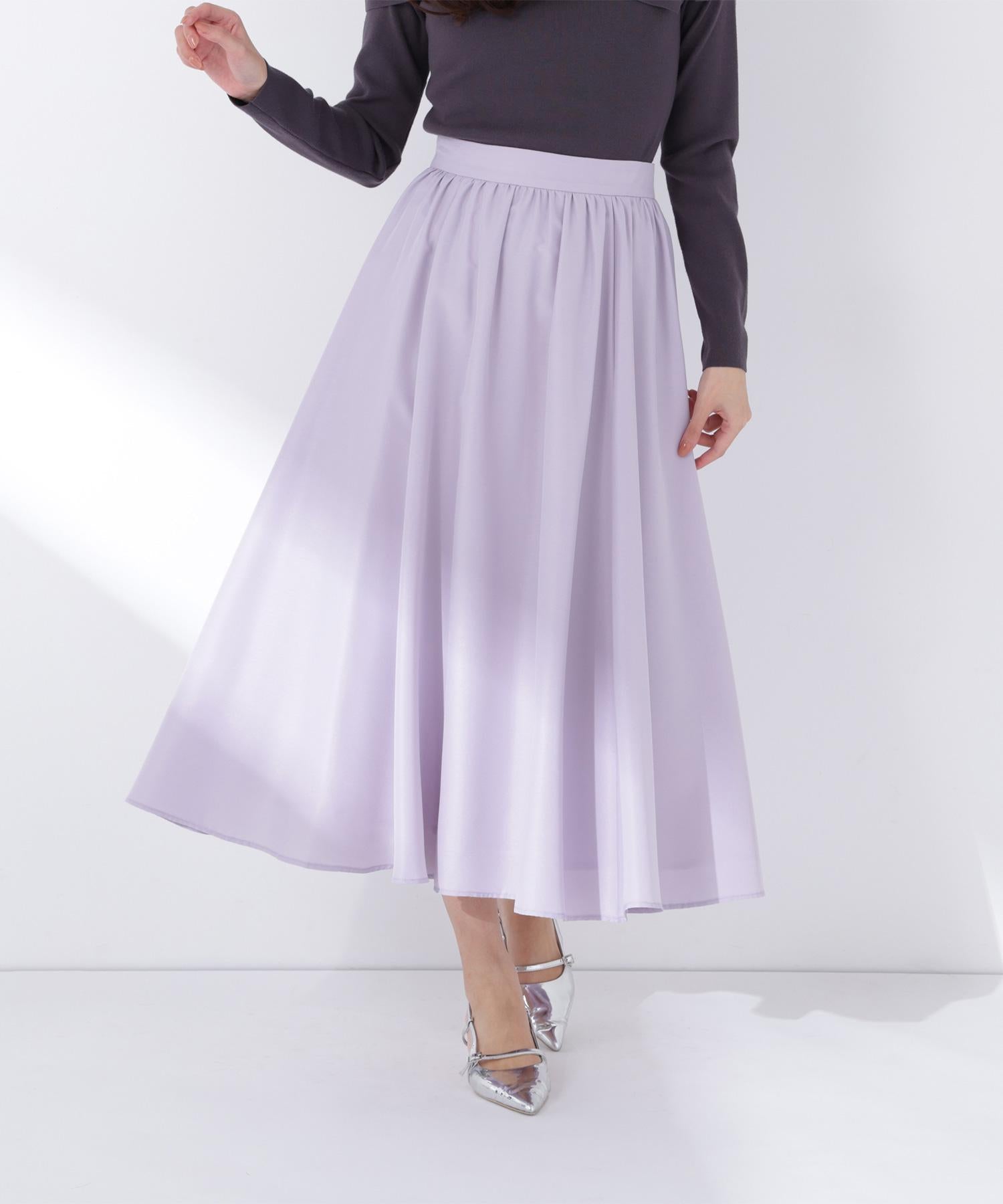 ふんわり春風フレアスカート ラベンダー