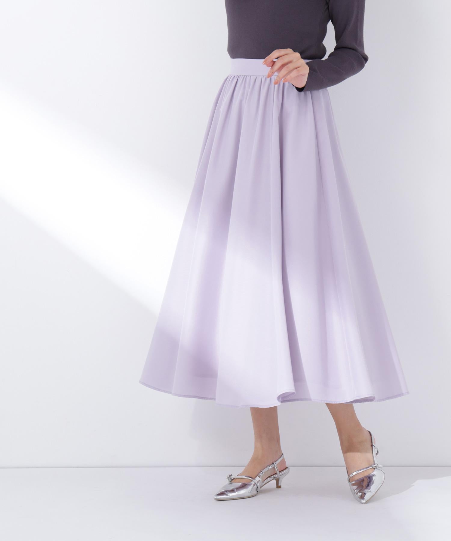 ふんわり春風フレアスカート ラベンダー