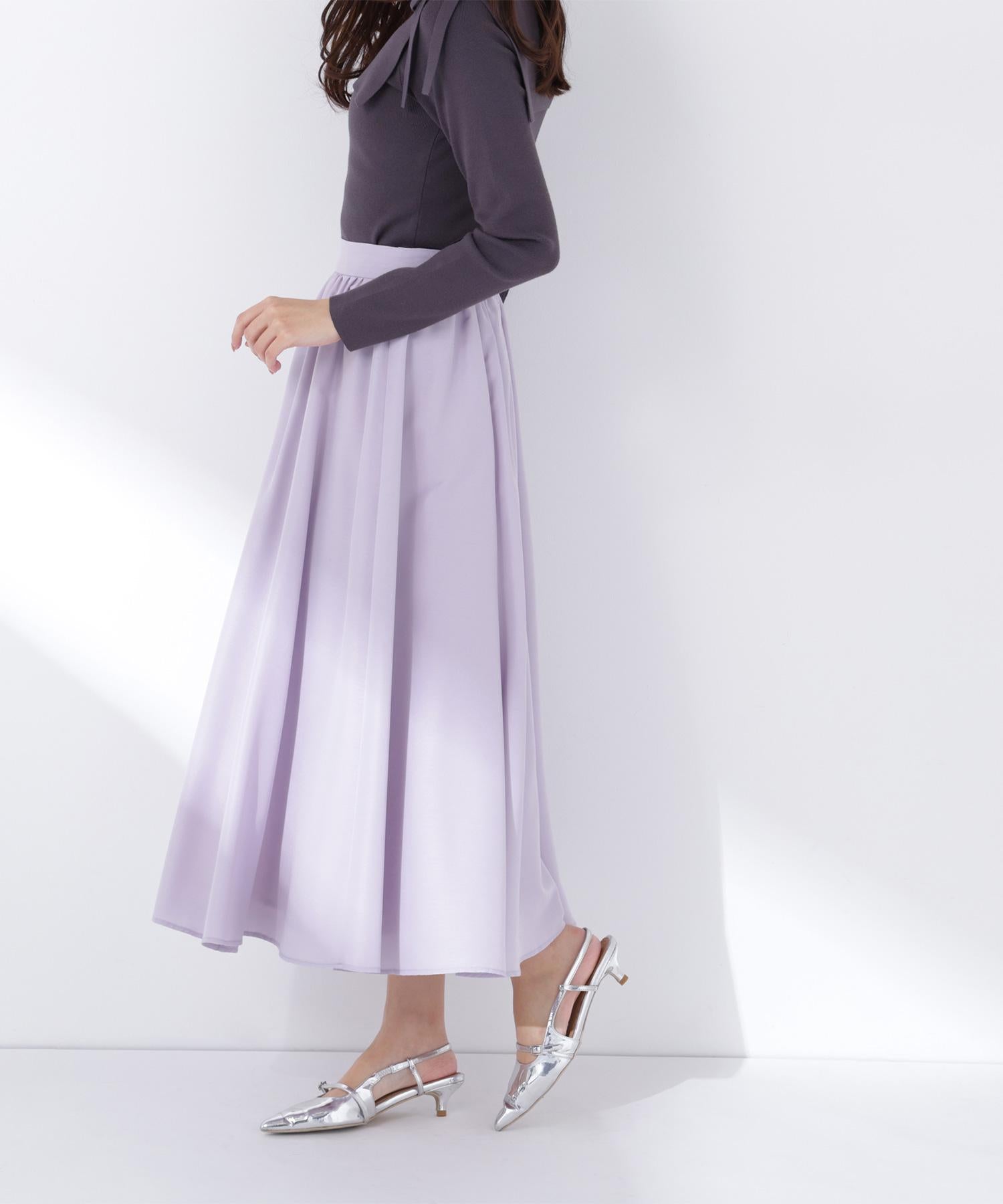 ふんわり春風フレアスカート ラベンダー