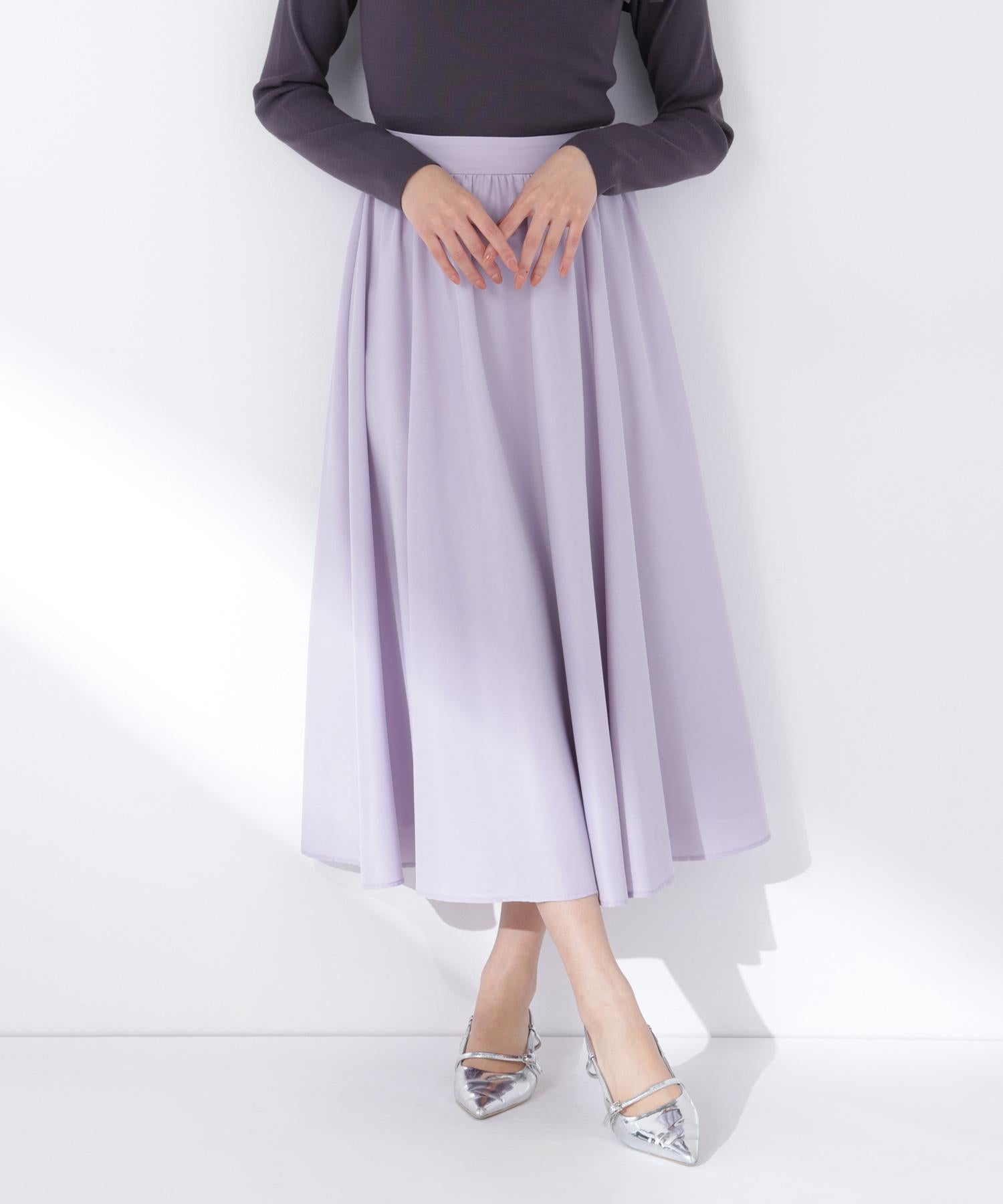 ふんわり春風フレアスカート ラベンダー