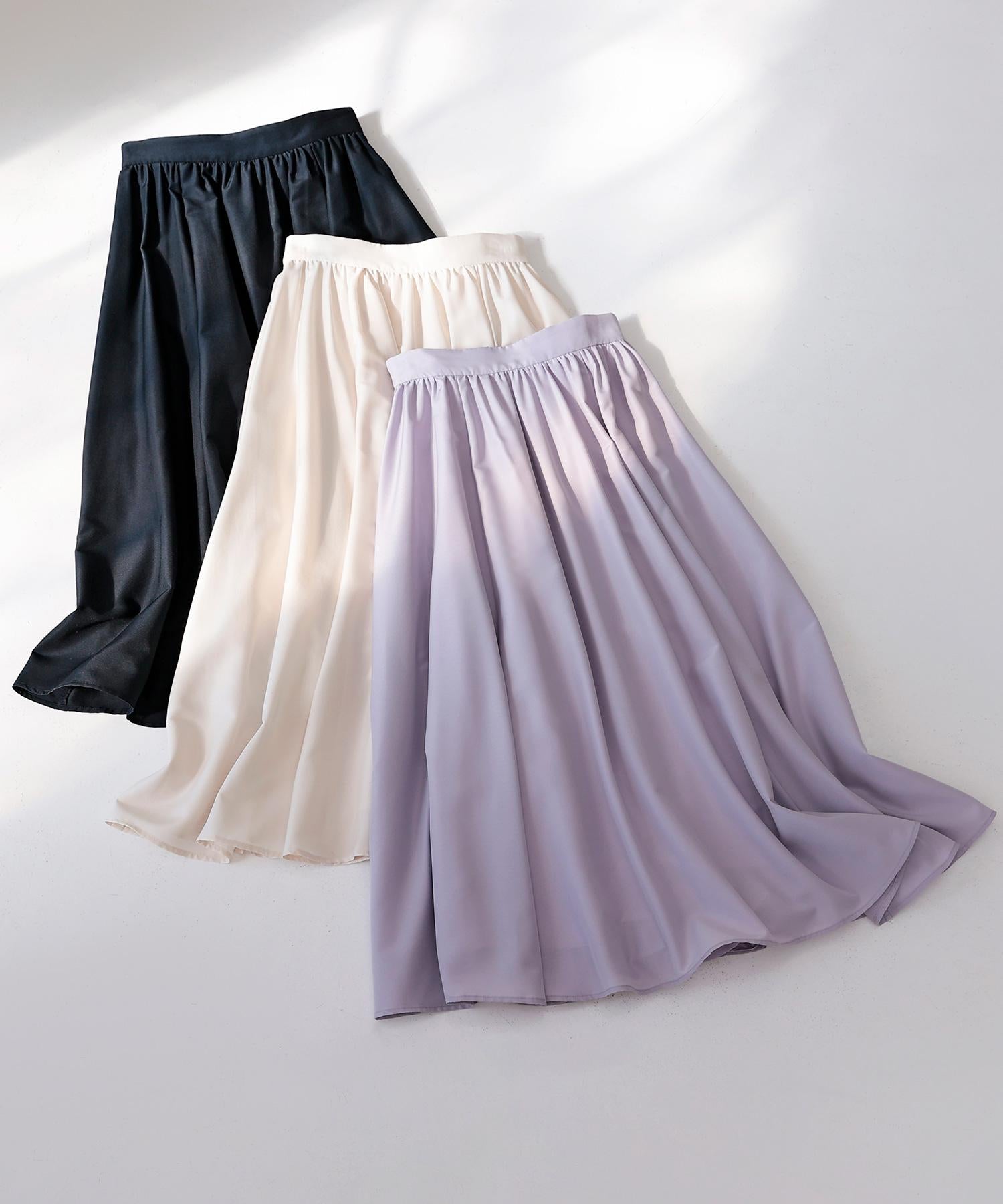 ふんわり春風フレアスカート ラベンダー