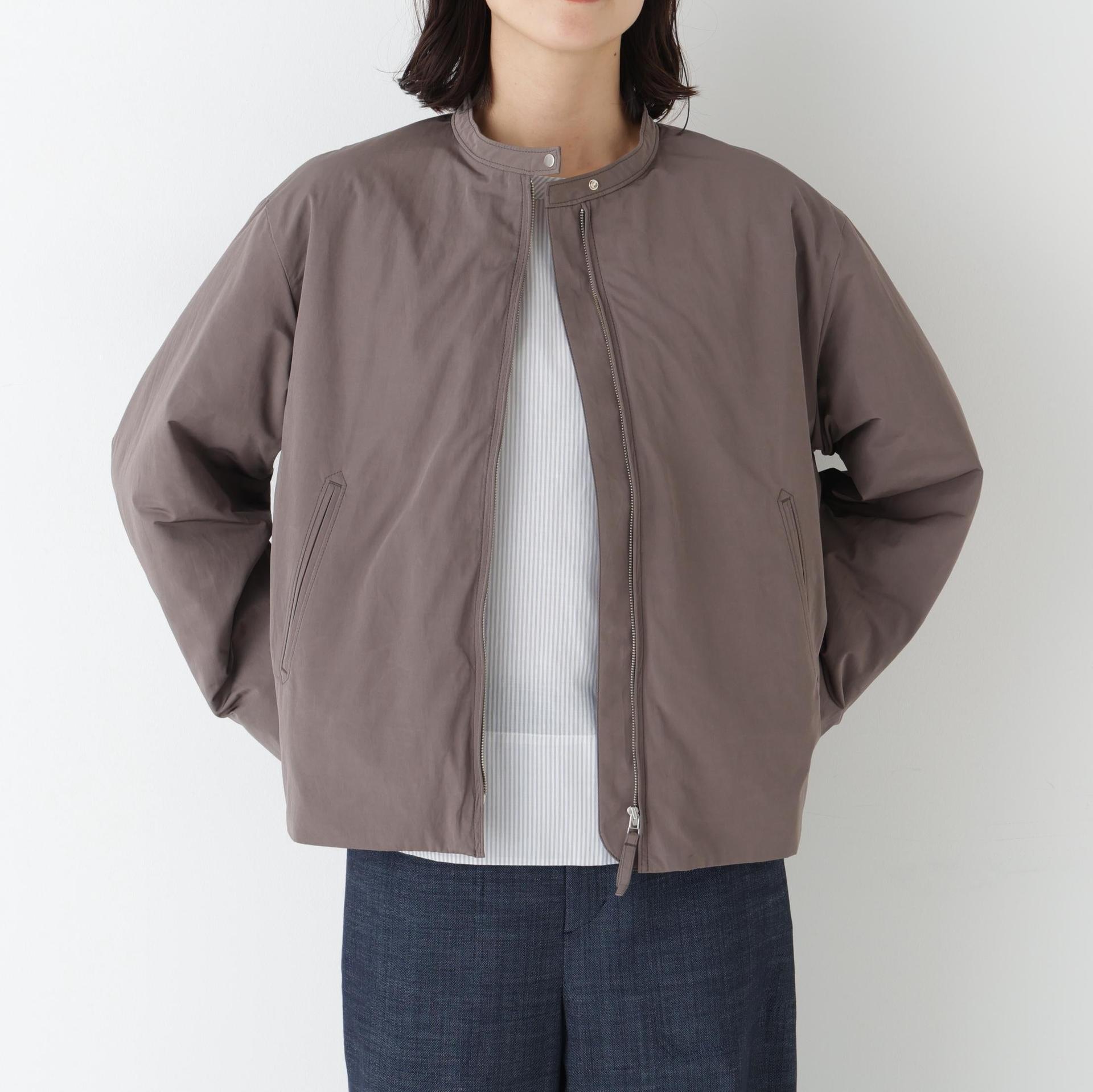 弱撥水タフタ中綿入りブルゾン チャコール1