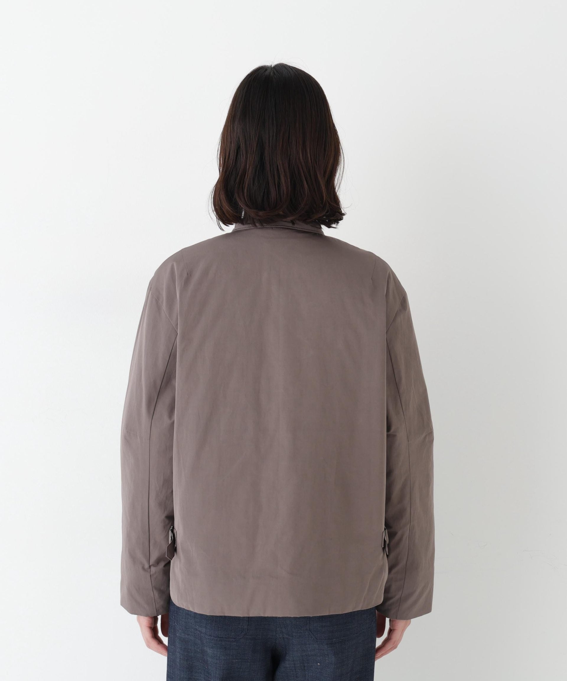 弱撥水タフタ中綿入りブルゾン チャコール1