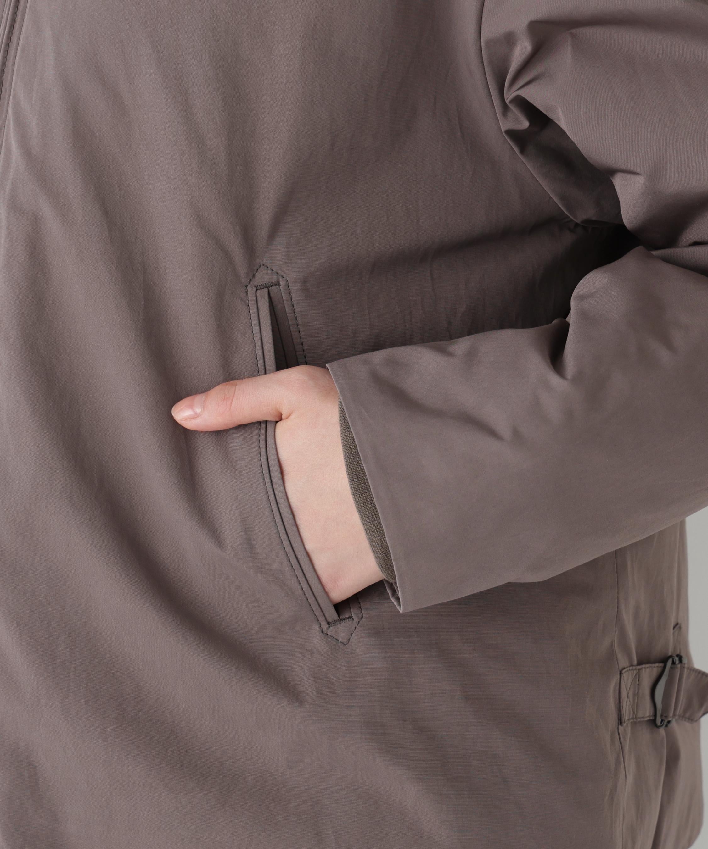 弱撥水タフタ中綿入りブルゾン チャコール1