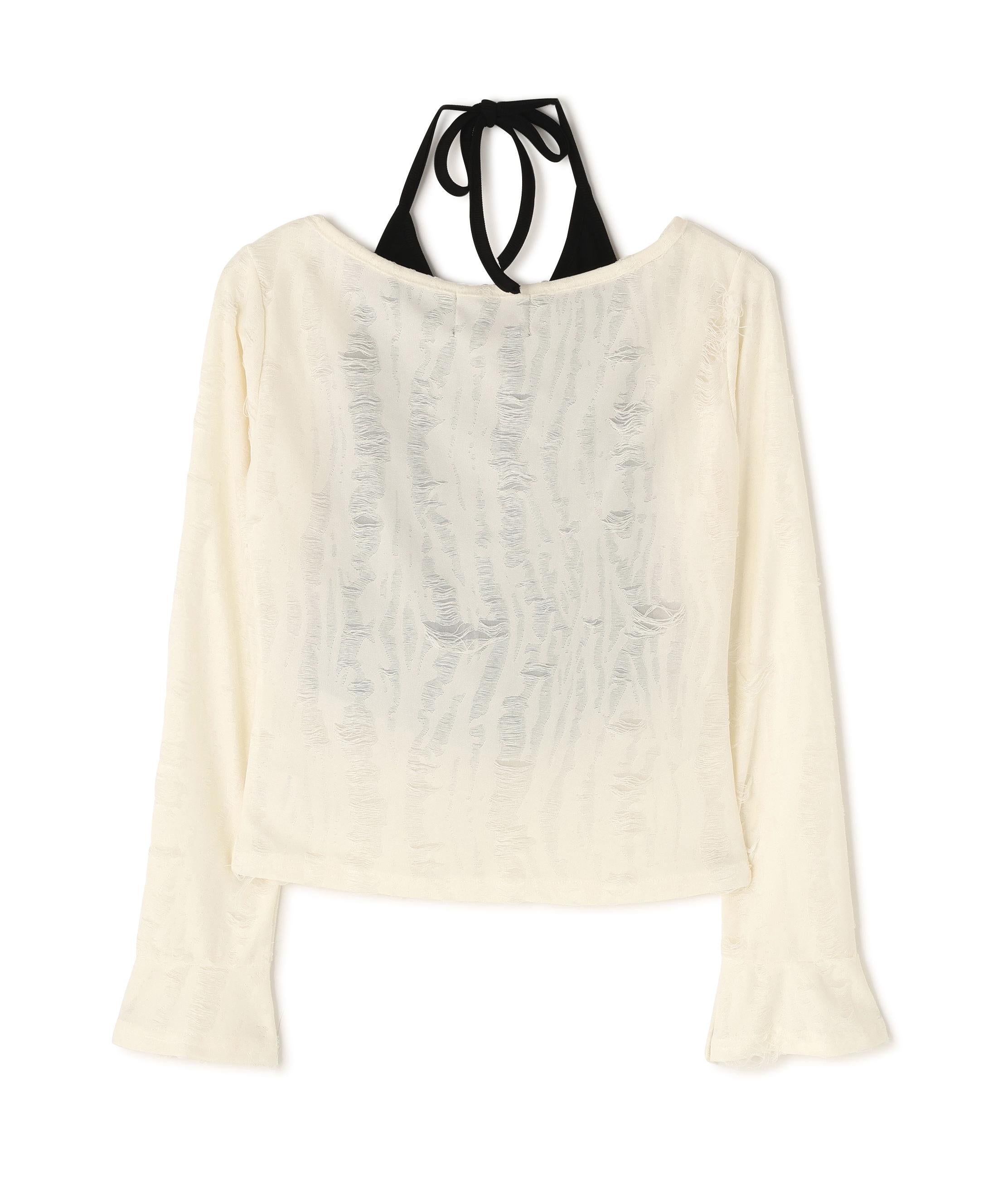 SIS/エスアイエス/Damage Cardigan ホワイト