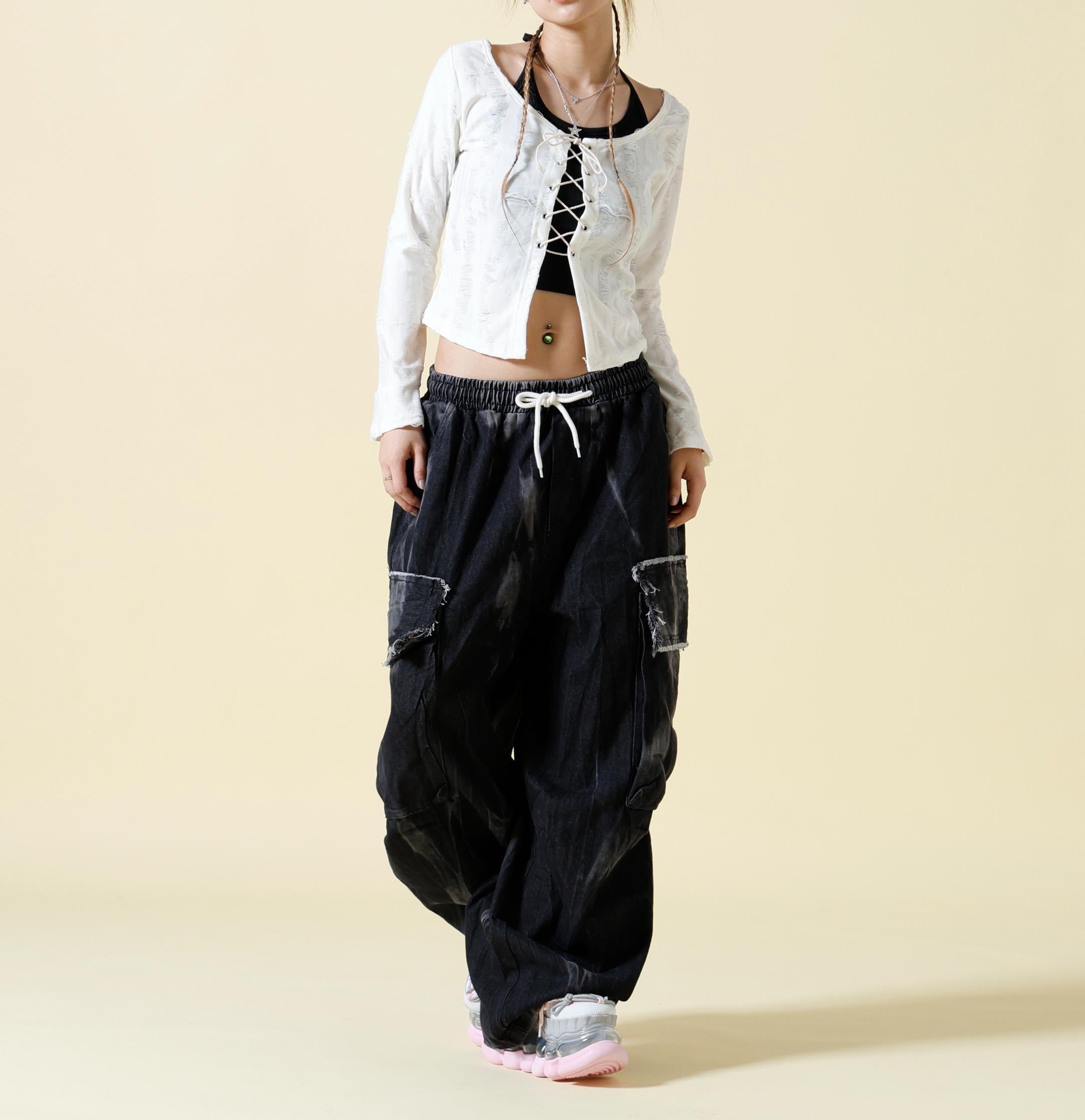 SIS/エスアイエス/Damage Cardigan ホワイト