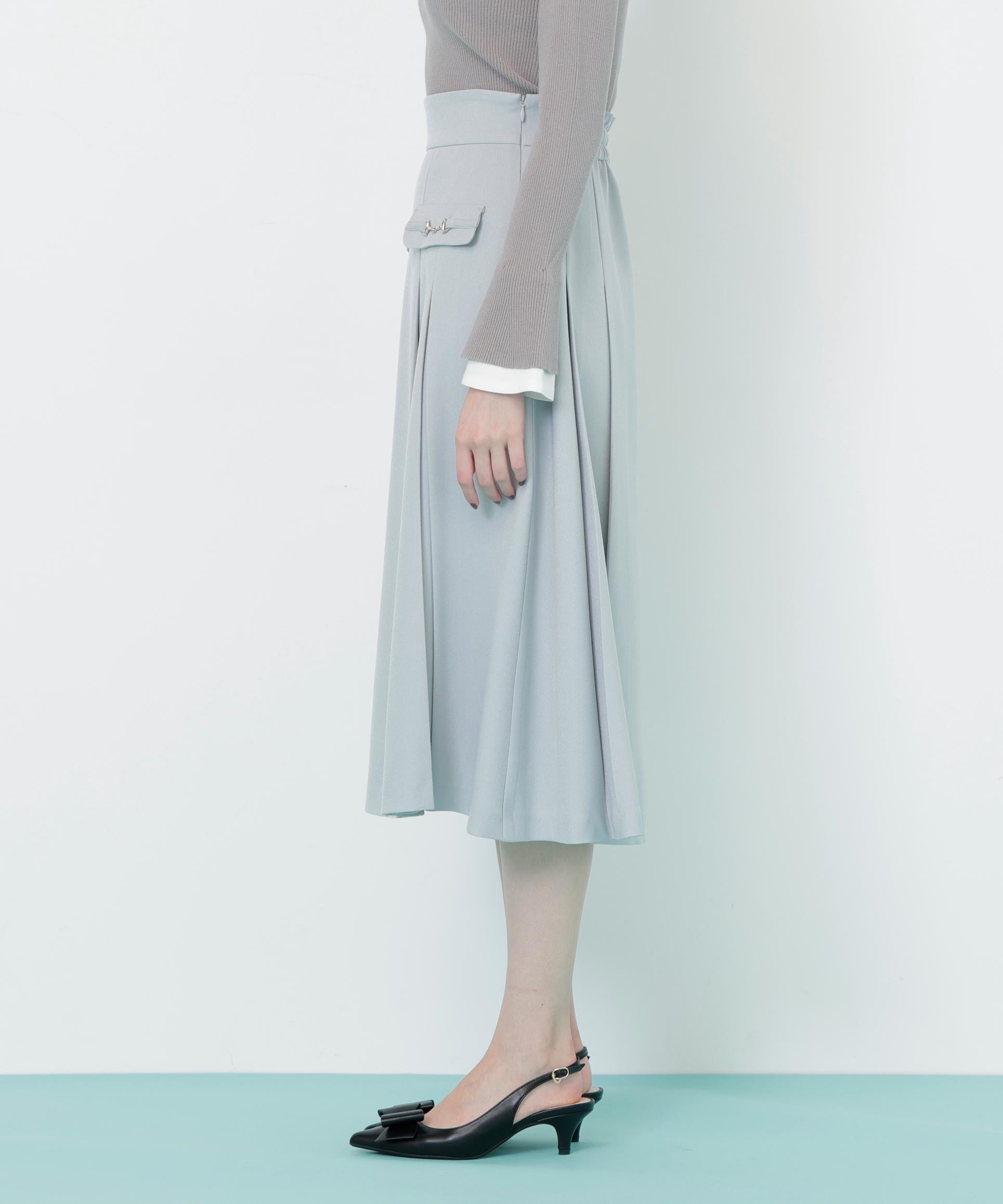 ウーリッシュフラノタックフレアスカート グリーン