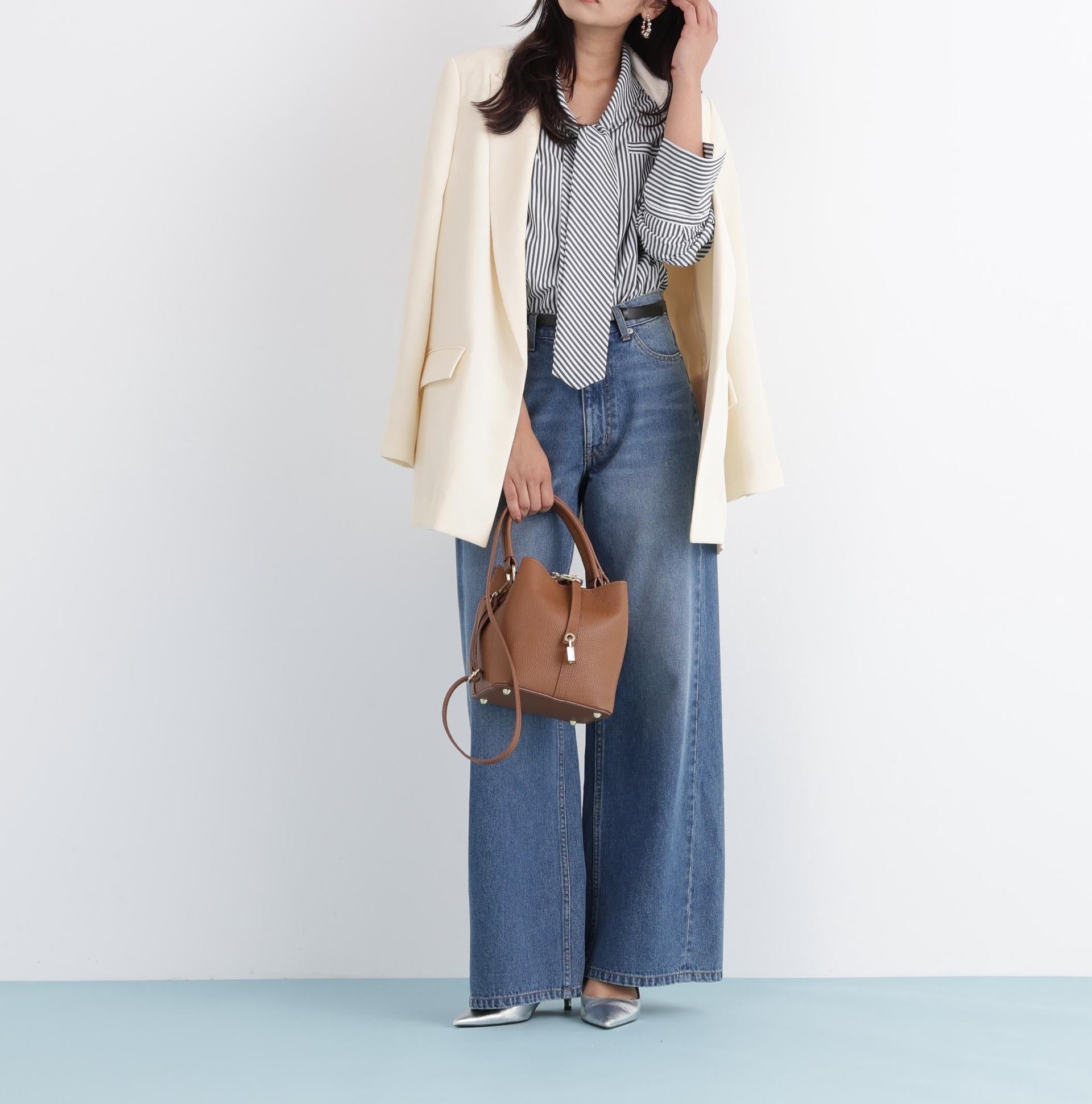 ストライプスリーブジャケット エクリュ1