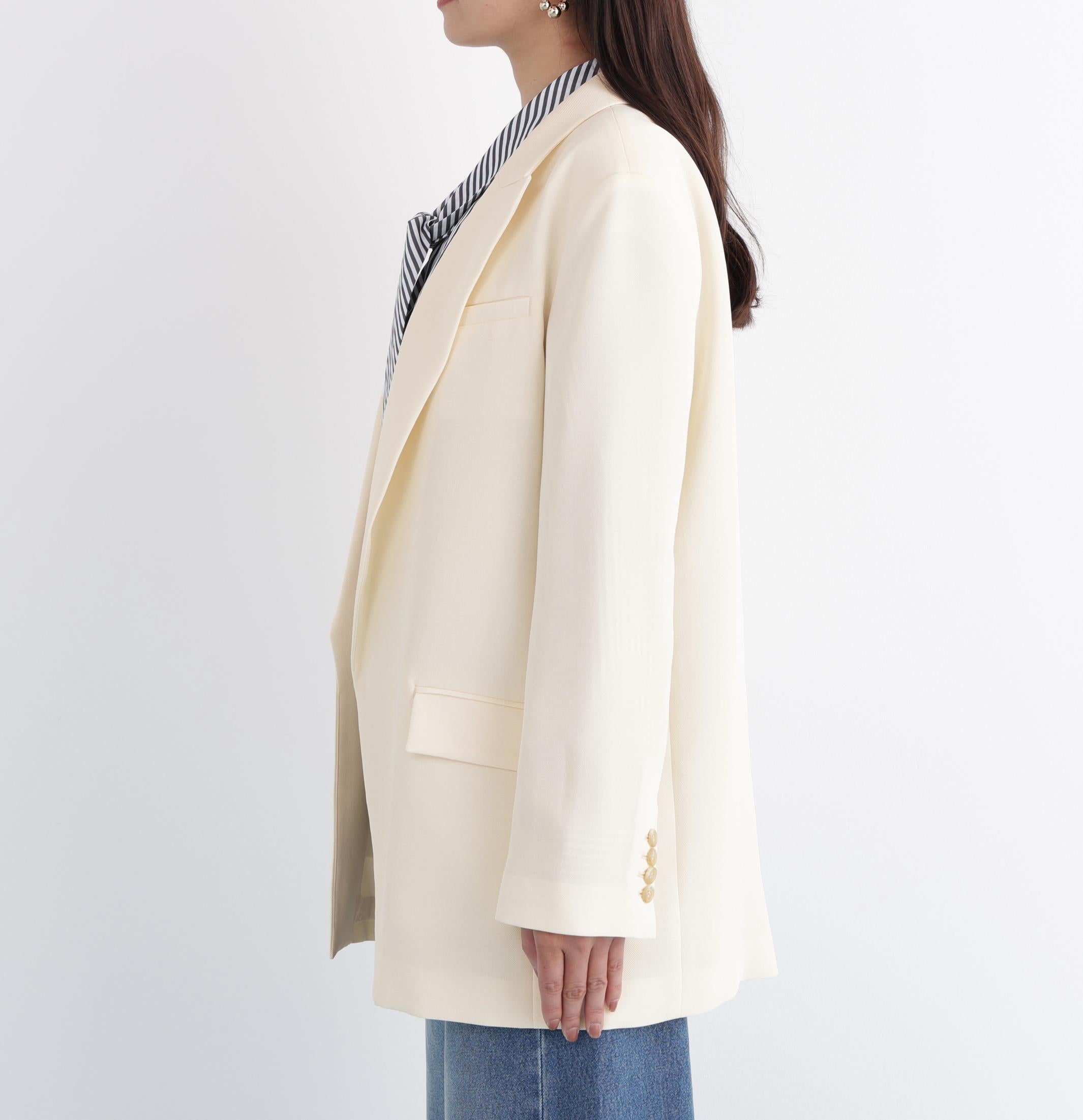 ストライプスリーブジャケット エクリュ1