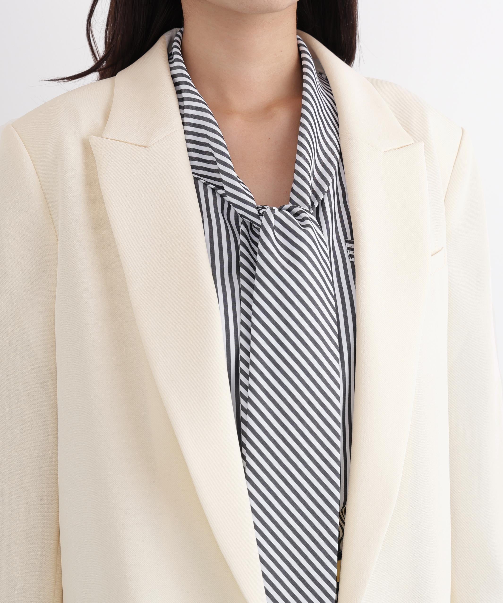 ストライプスリーブジャケット エクリュ1