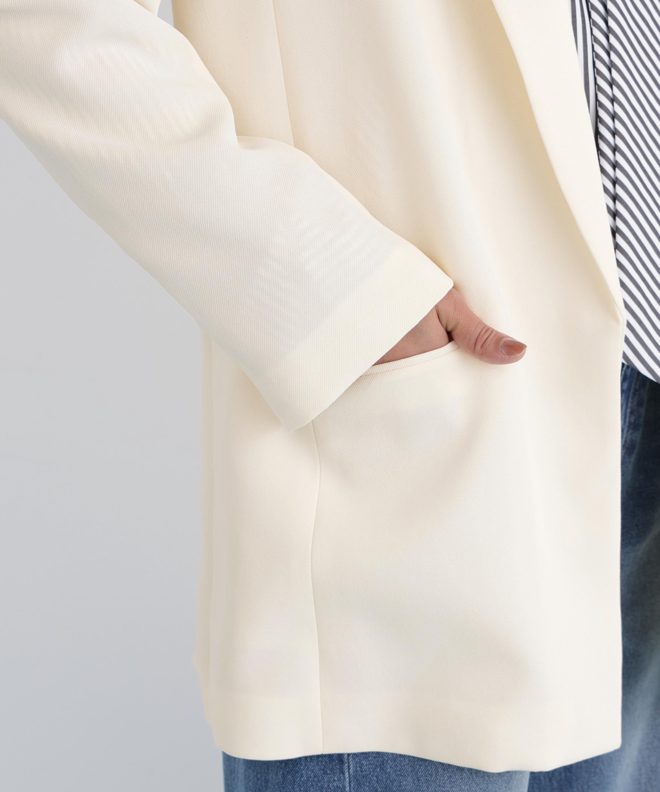 ストライプスリーブジャケット エクリュ1